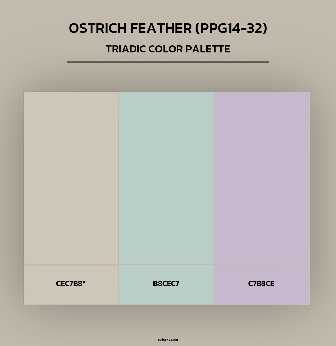 Ostrich Feather (PPG14-32) - Triadic Color Palette