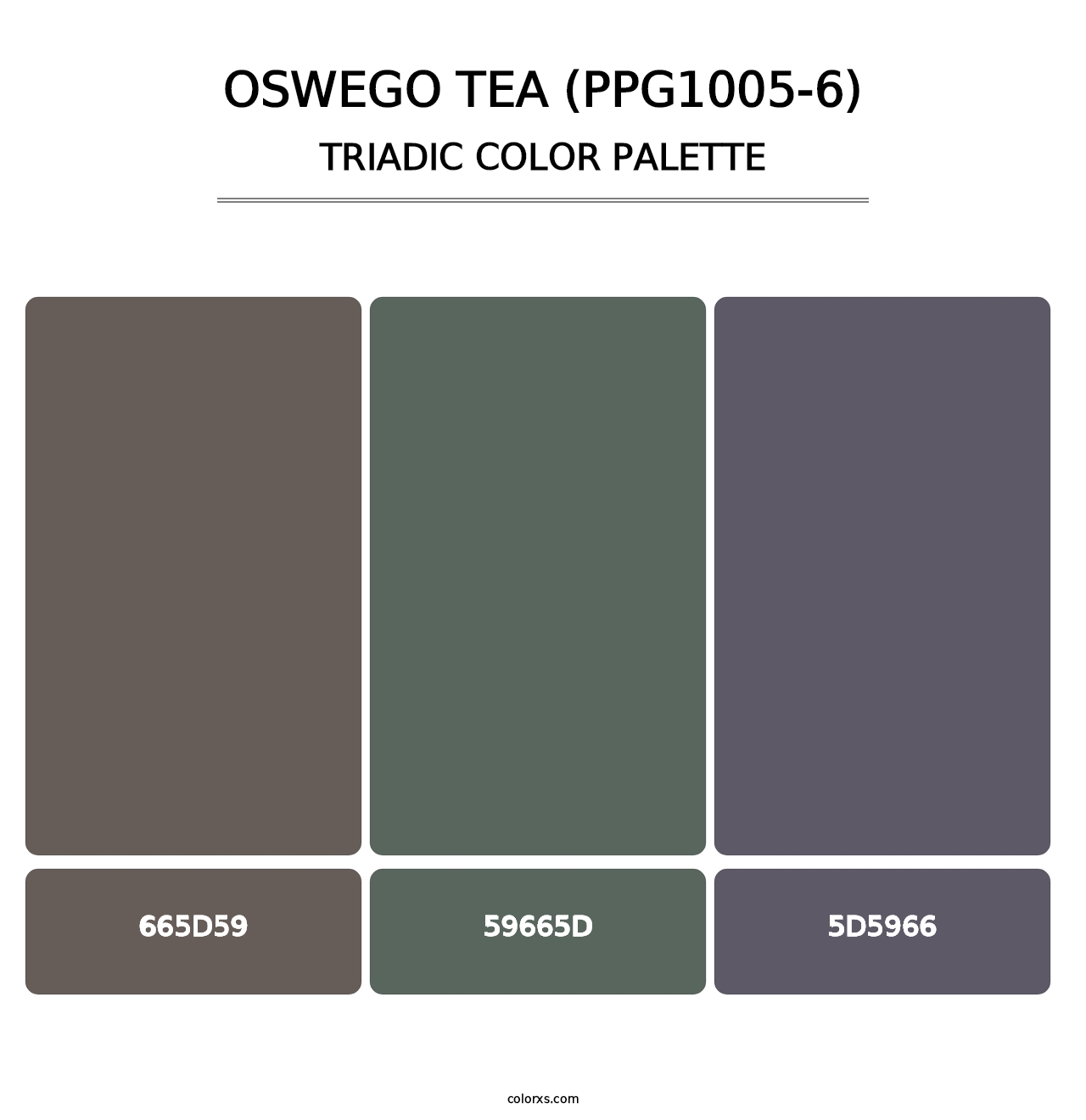 Oswego Tea (PPG1005-6) - Triadic Color Palette