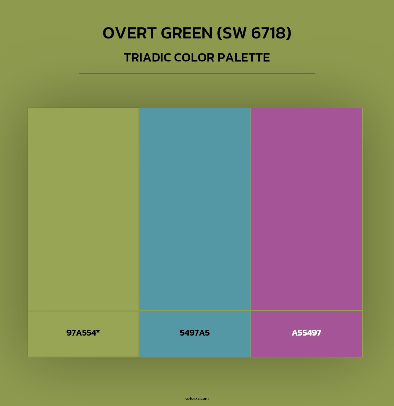 Overt Green (SW 6718) - Triadic Color Palette