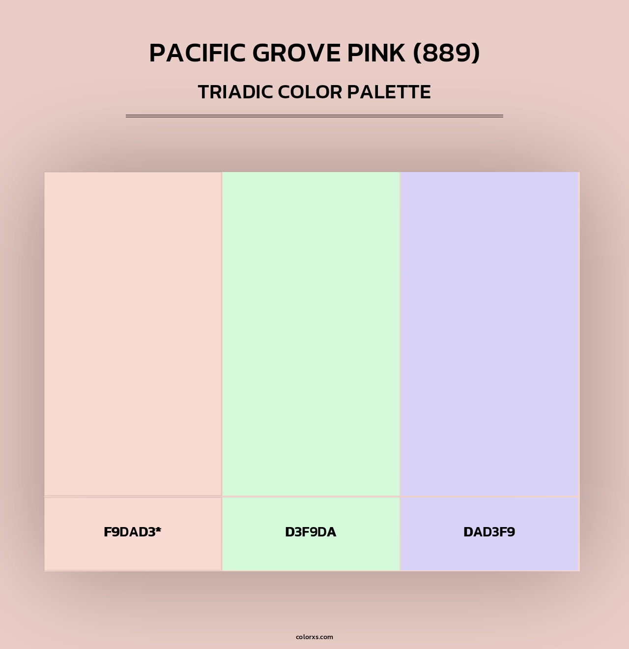 Pacific Grove Pink (889) - Triadic Color Palette