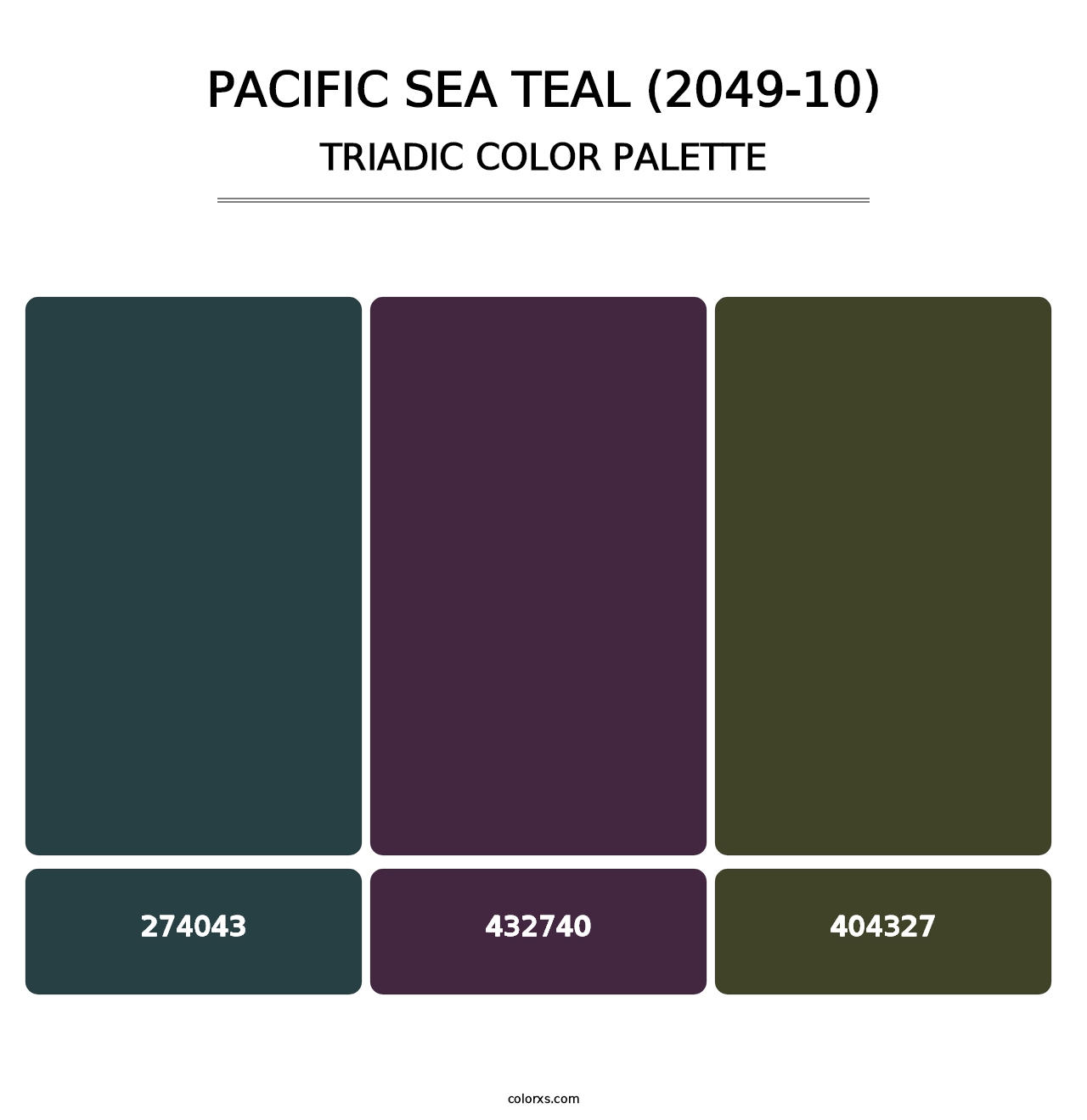 Pacific Sea Teal (2049-10) - Triadic Color Palette