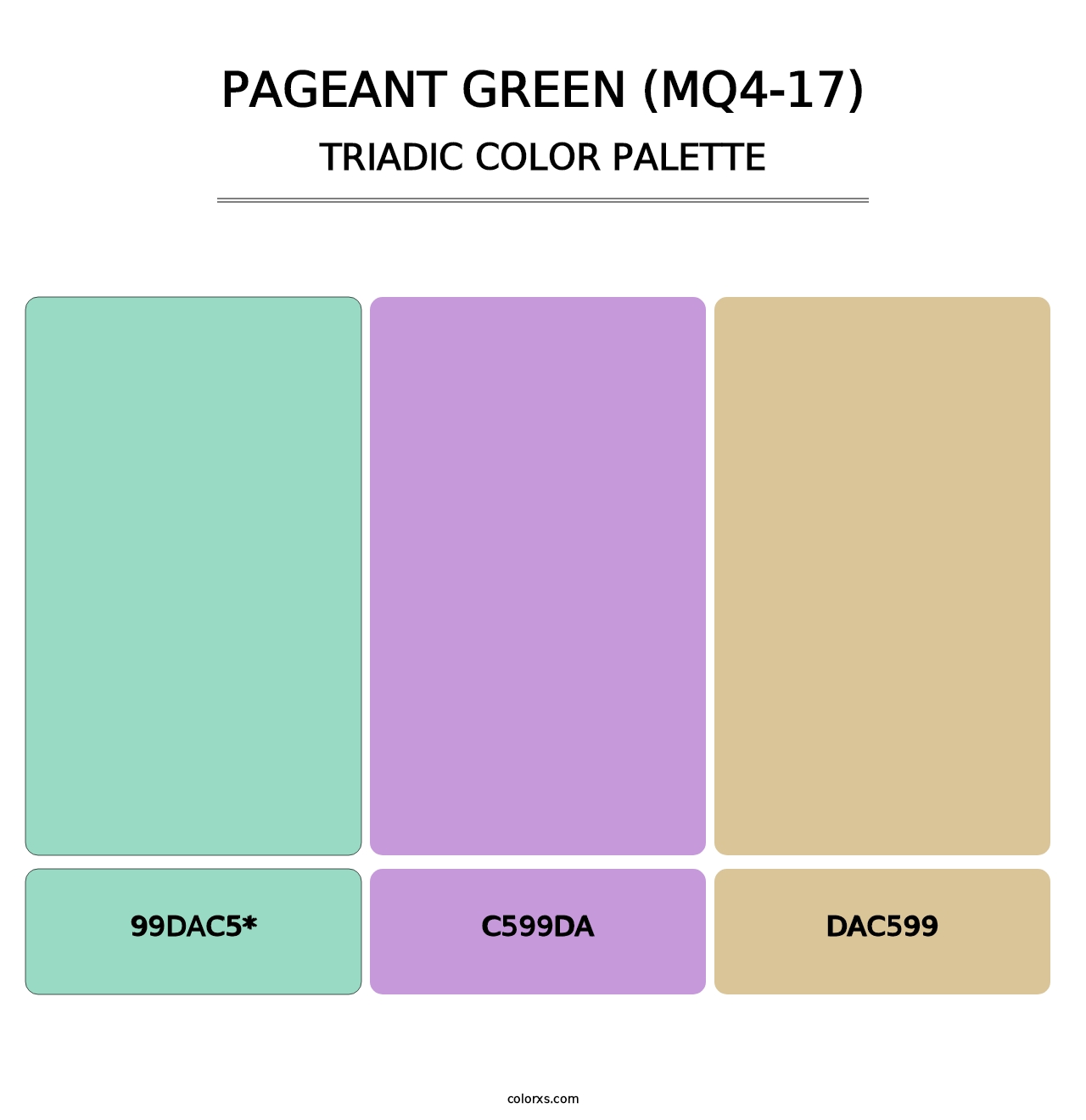 Pageant Green (MQ4-17) - Triadic Color Palette