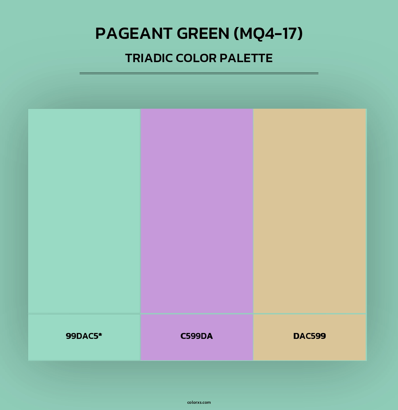 Pageant Green (MQ4-17) - Triadic Color Palette