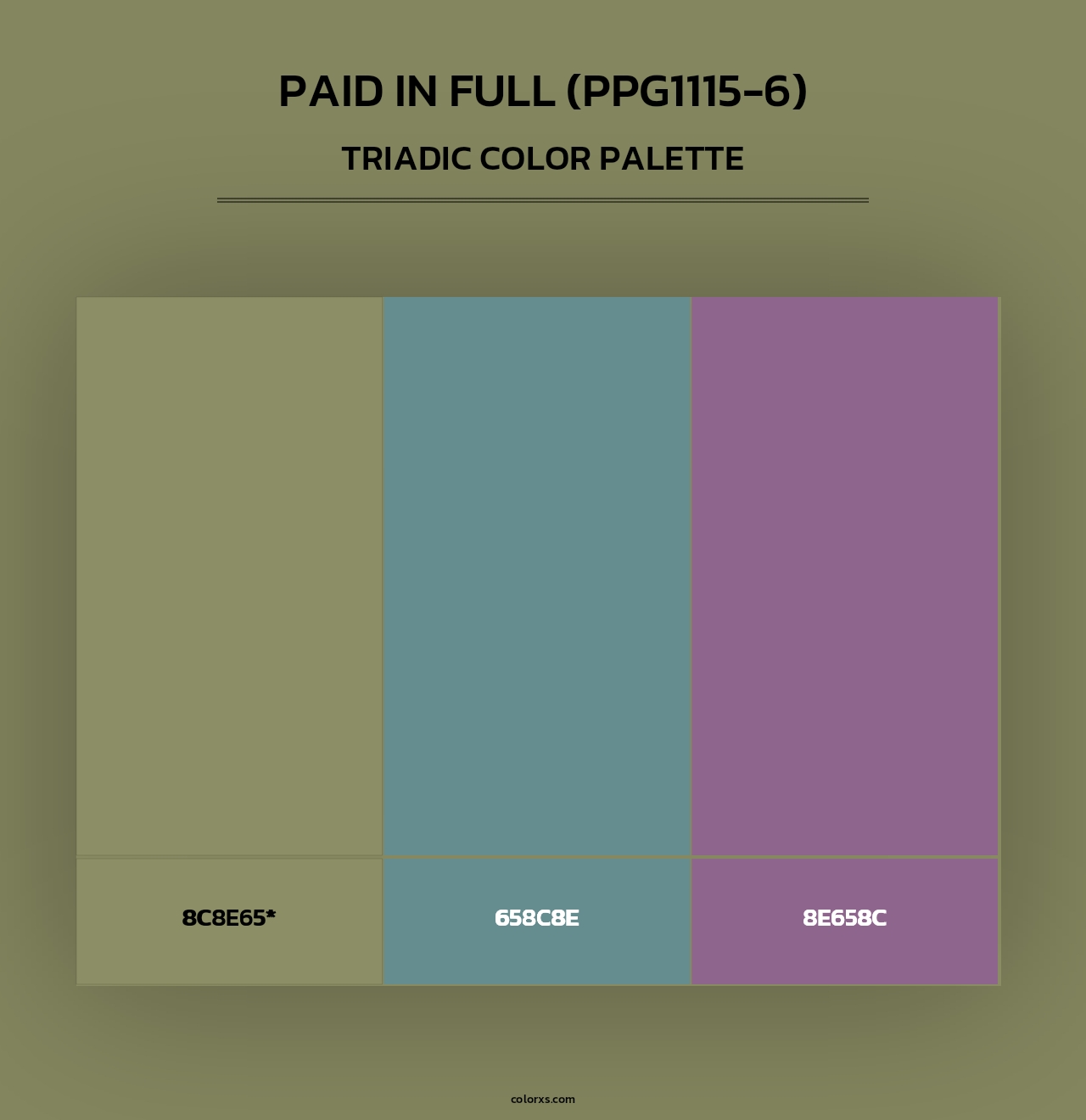 Paid In Full (PPG1115-6) - Triadic Color Palette