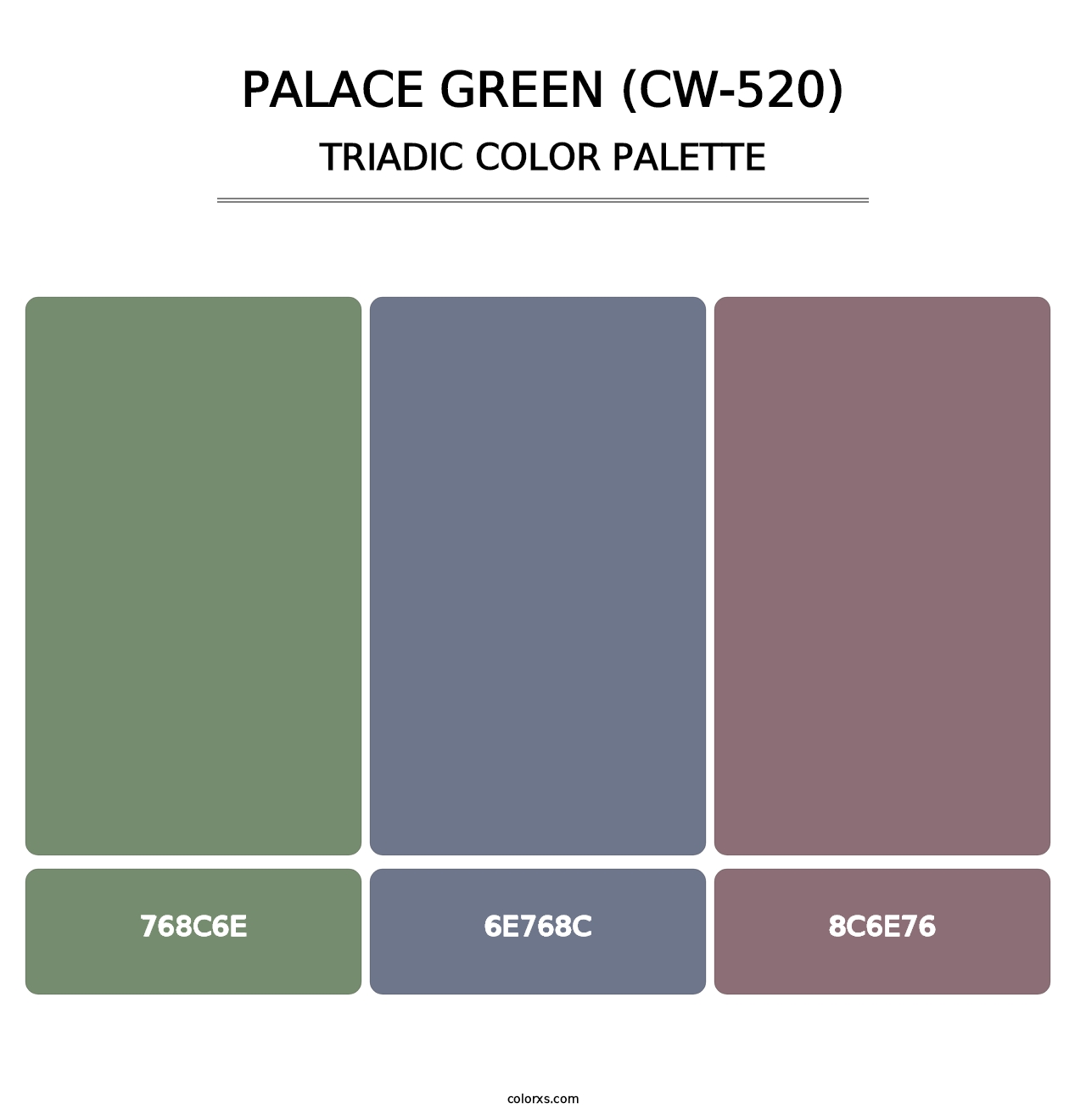 Palace Green (CW-520) - Triadic Color Palette