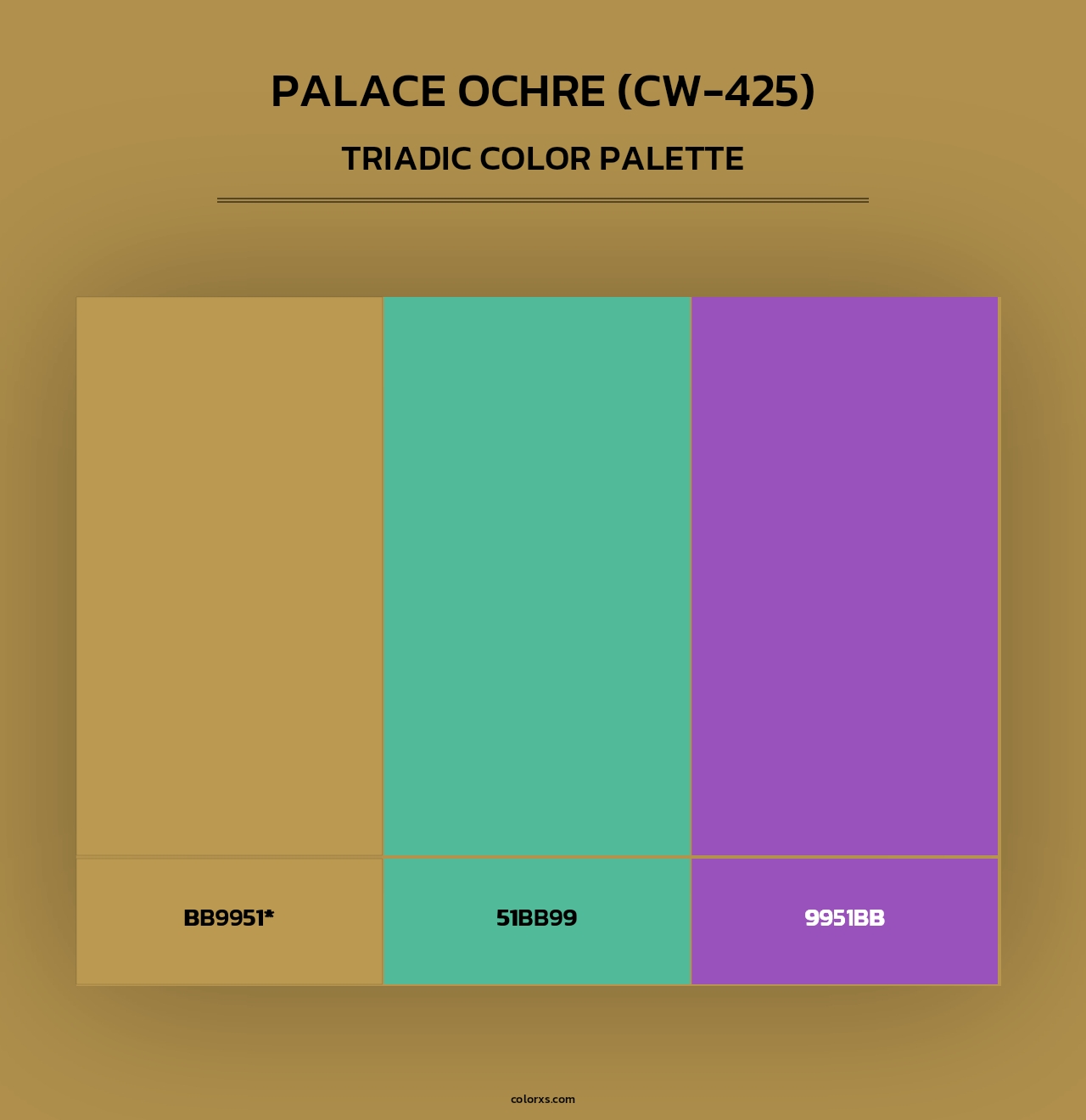 Palace Ochre (CW-425) - Triadic Color Palette