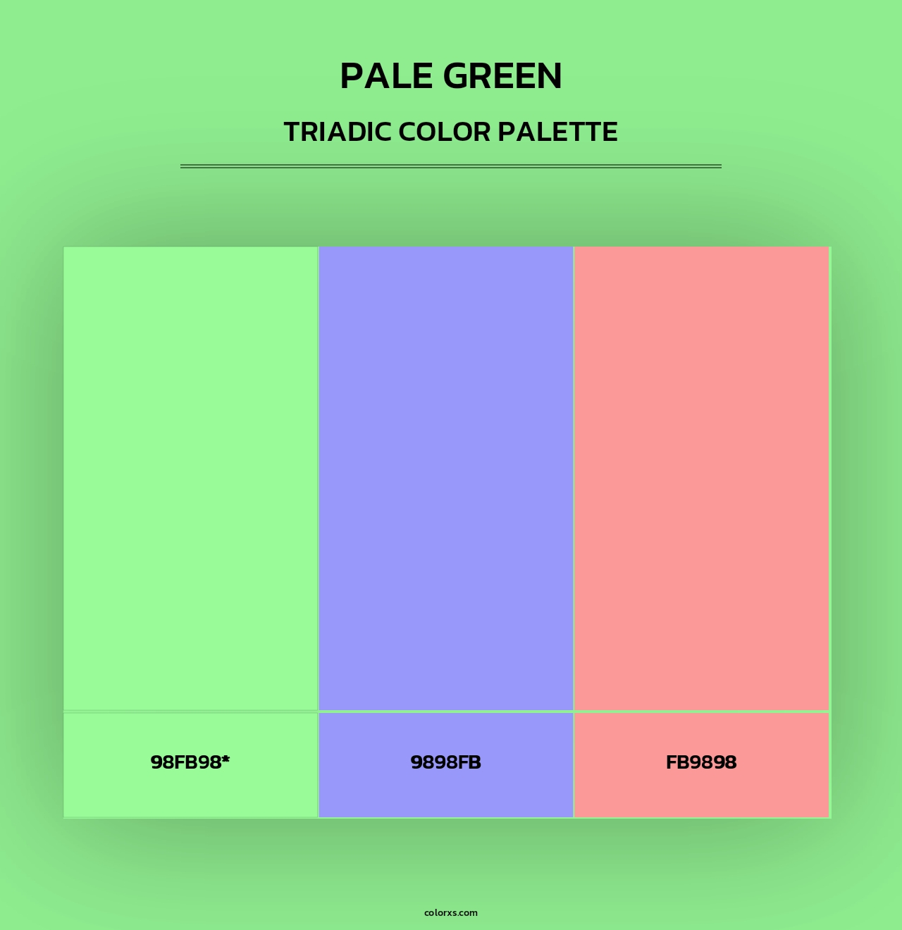 Pale Green - Triadic Color Palette