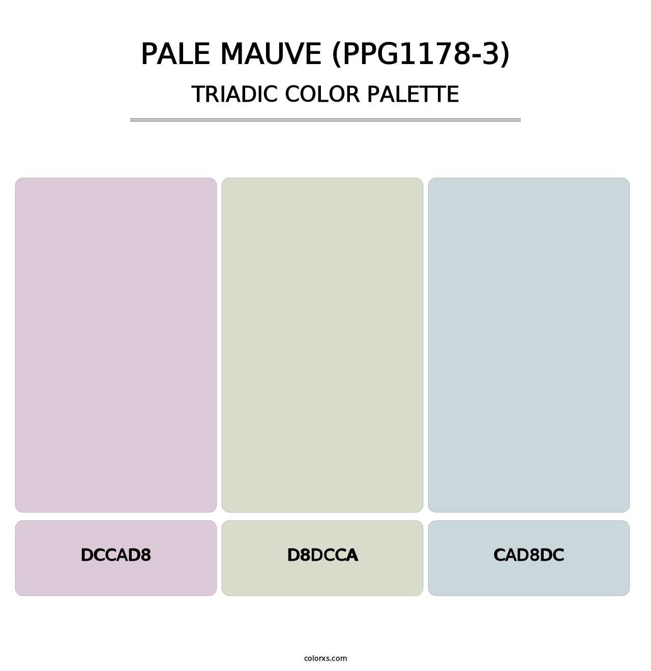 Pale Mauve (PPG1178-3) - Triadic Color Palette