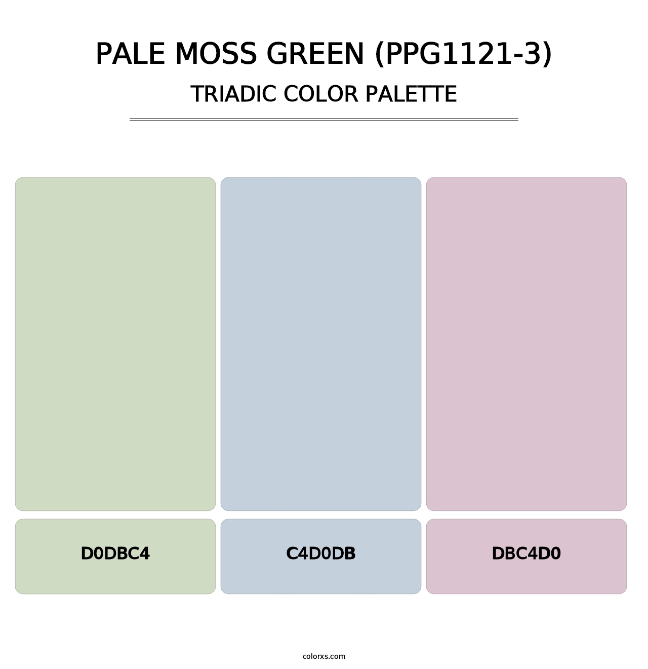 Pale Moss Green (PPG1121-3) - Triadic Color Palette