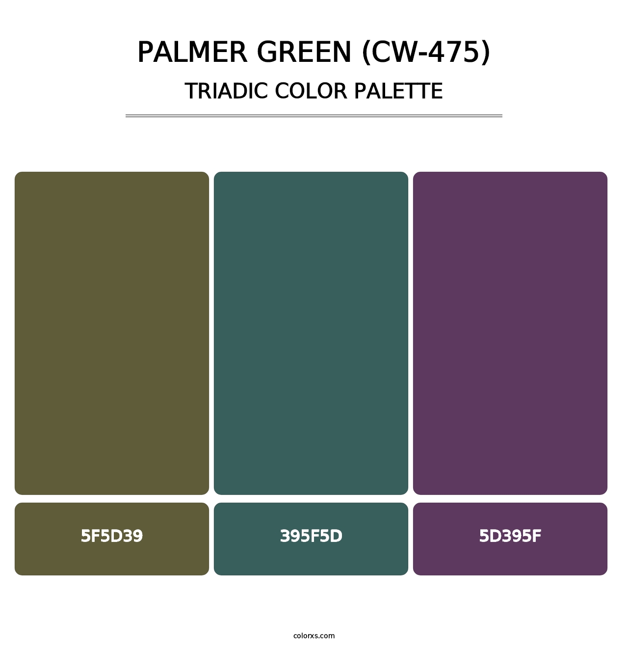 Palmer Green (CW-475) - Triadic Color Palette