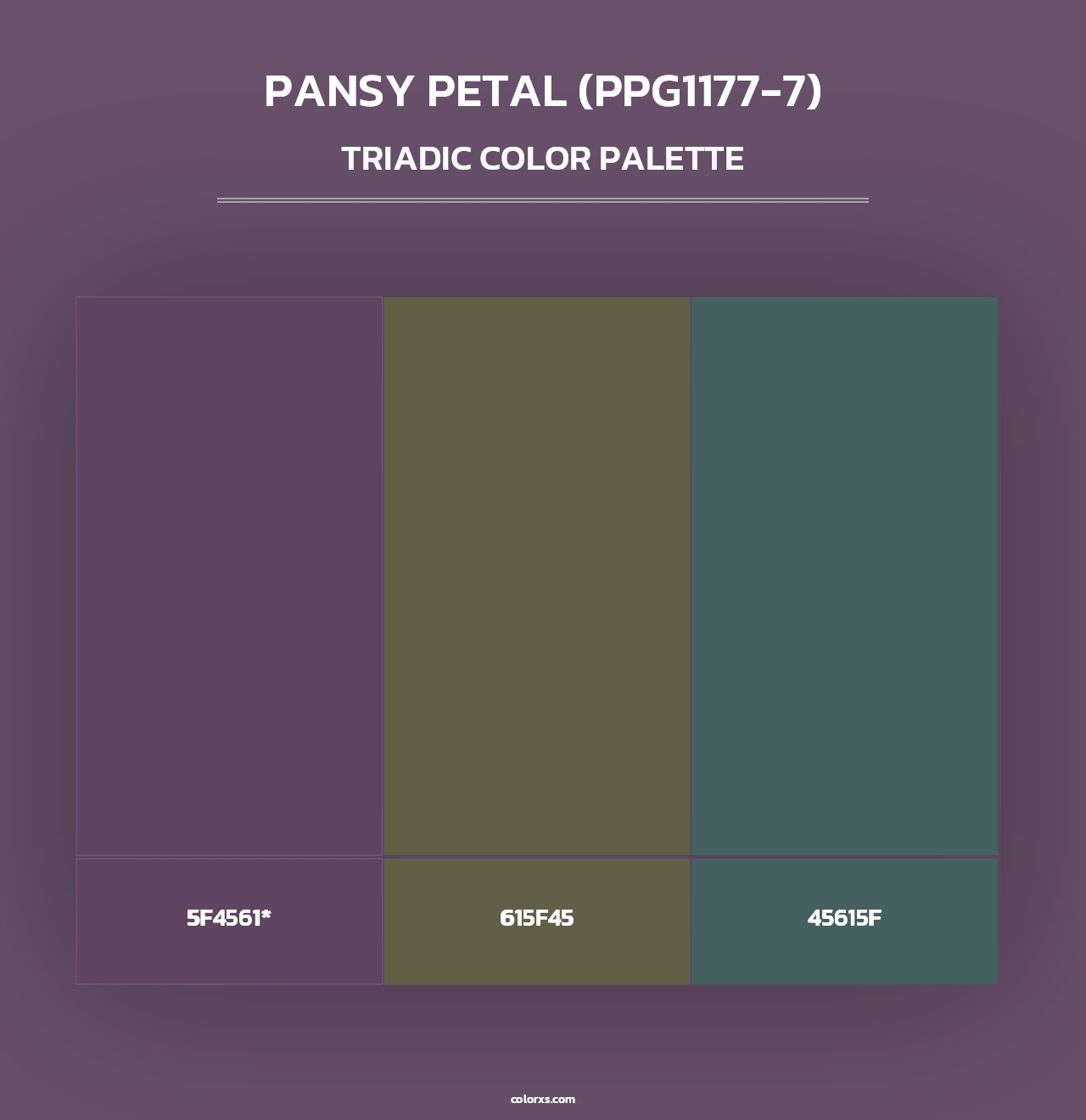 Pansy Petal (PPG1177-7) - Triadic Color Palette