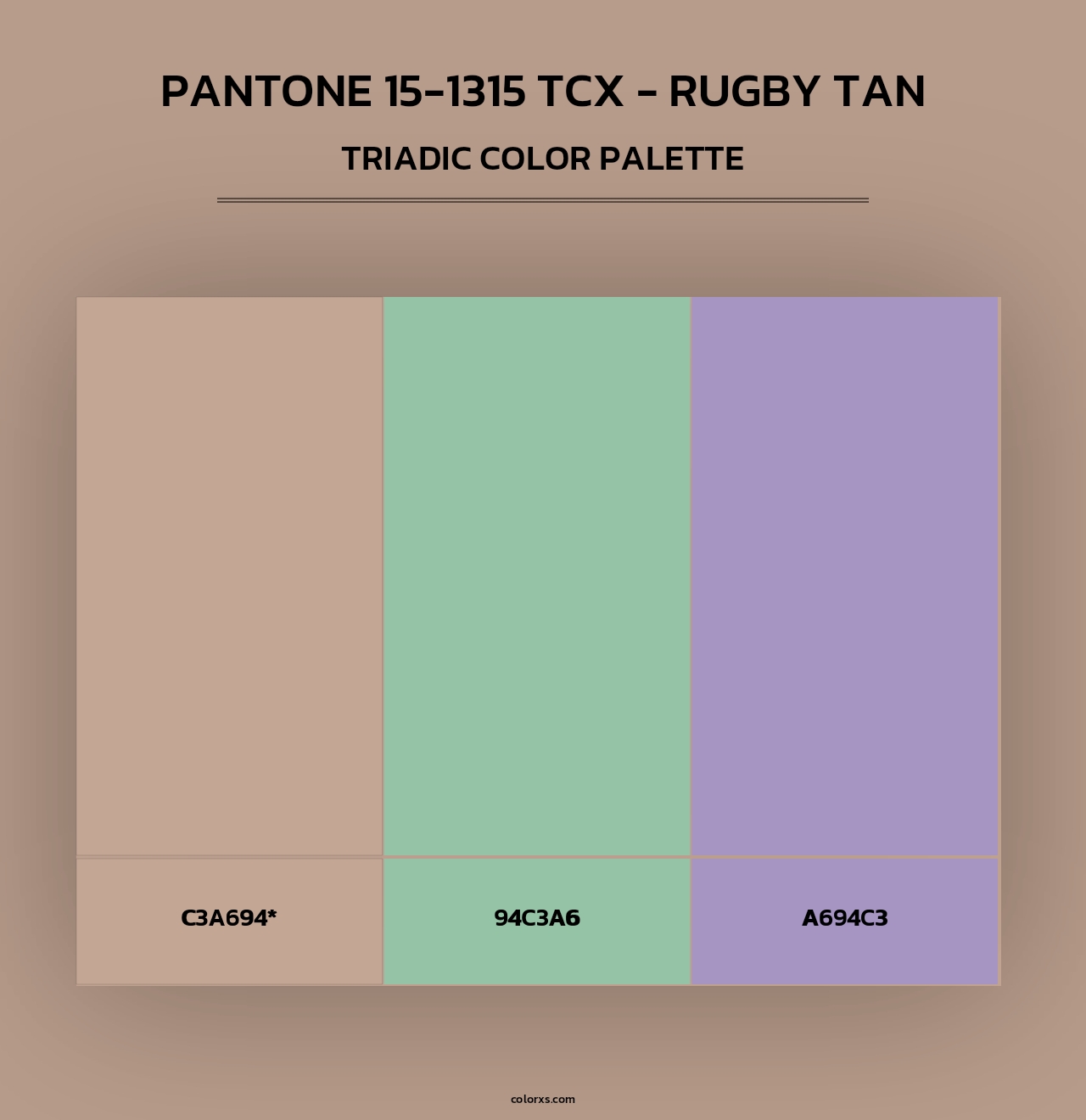 PANTONE 15-1315 TCX - Rugby Tan - Triadic Color Palette