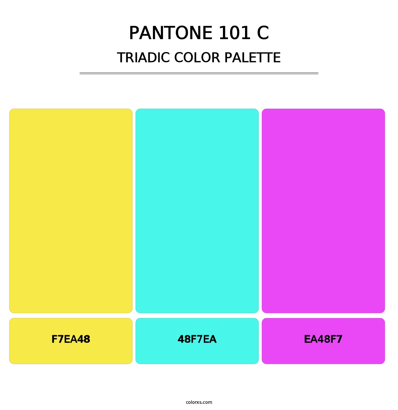 PANTONE 101 C - Triadic Color Palette