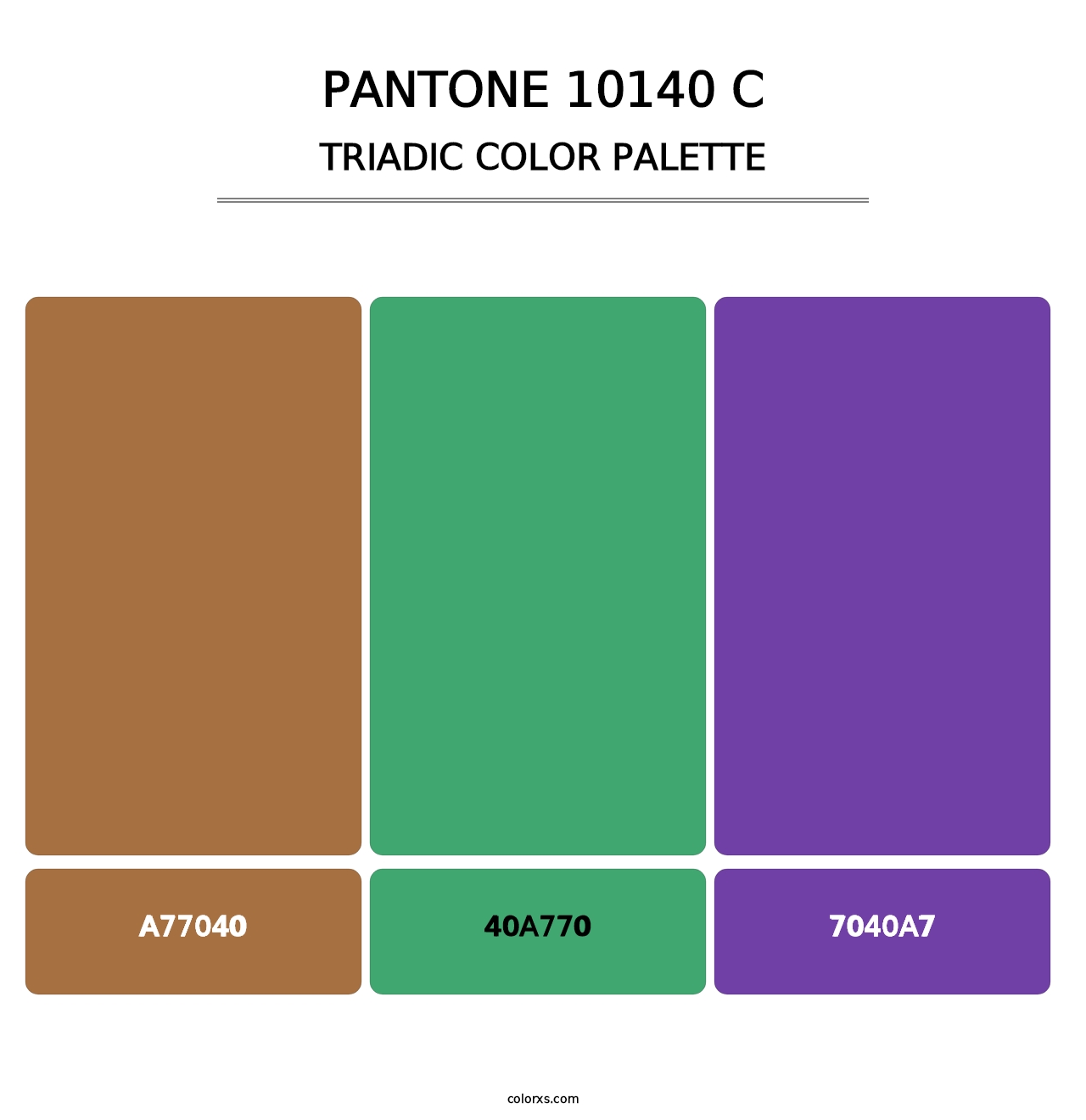 PANTONE 10140 C - Triadic Color Palette