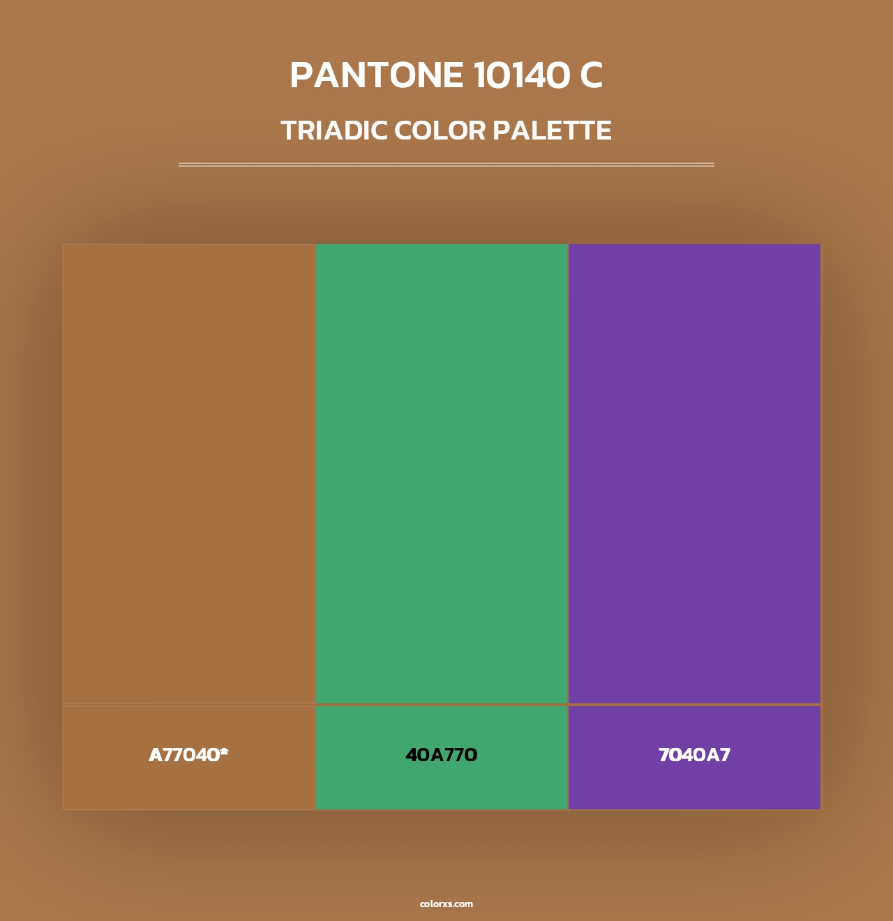 PANTONE 10140 C - Triadic Color Palette