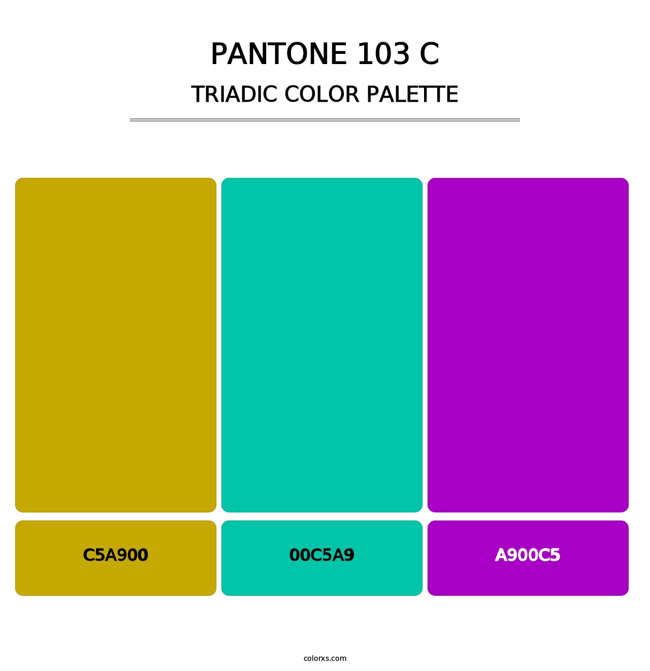 PANTONE 103 C - Triadic Color Palette