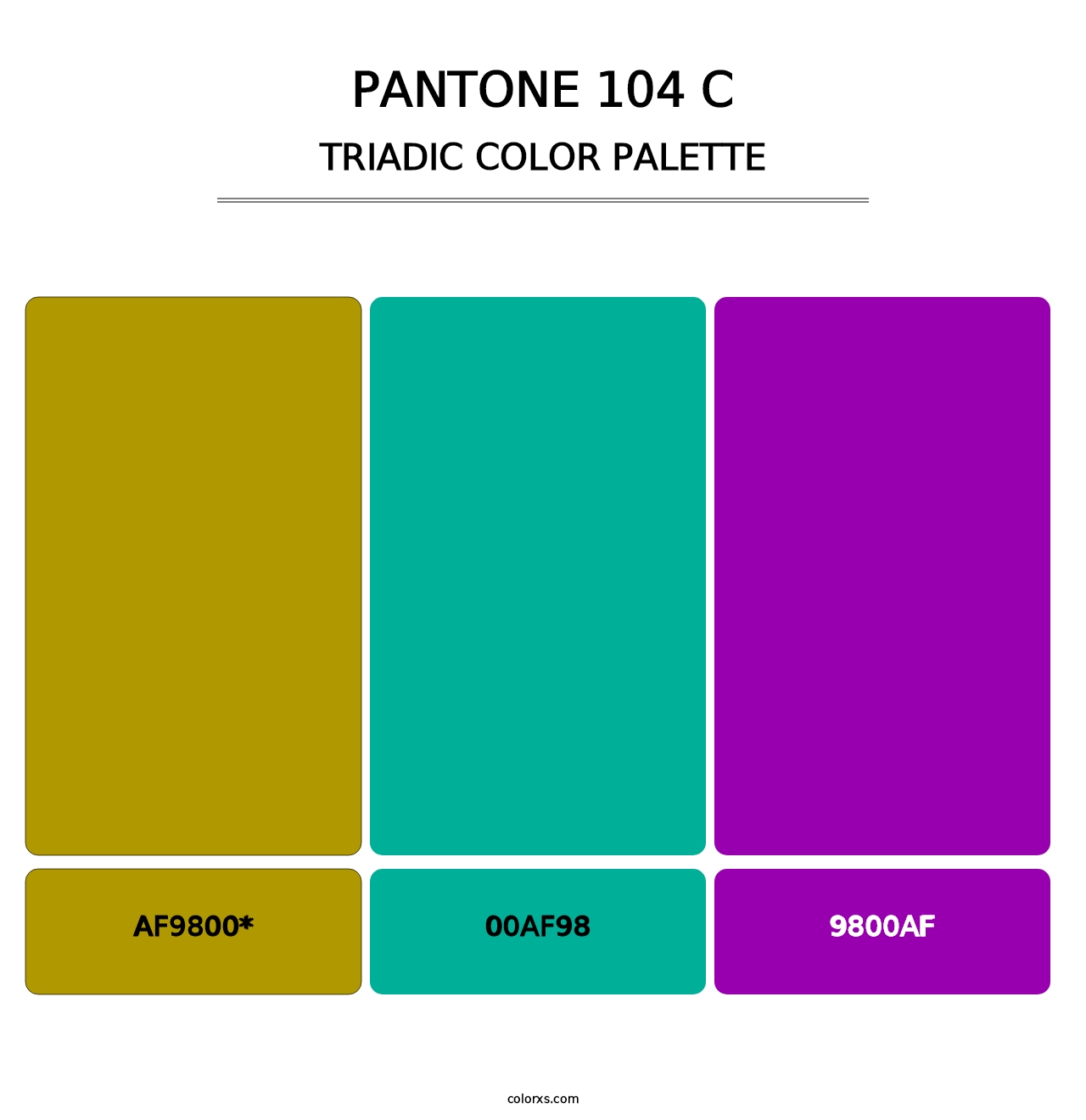 PANTONE 104 C - Triadic Color Palette