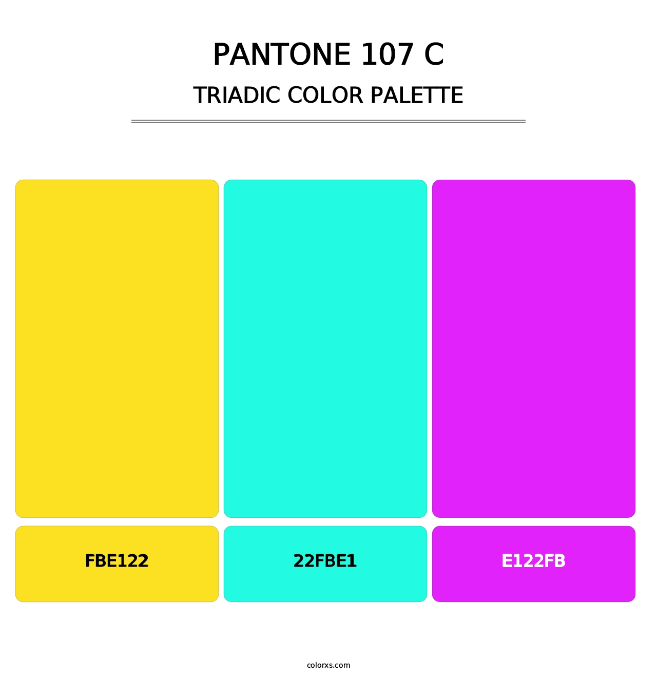 PANTONE 107 C - Triadic Color Palette