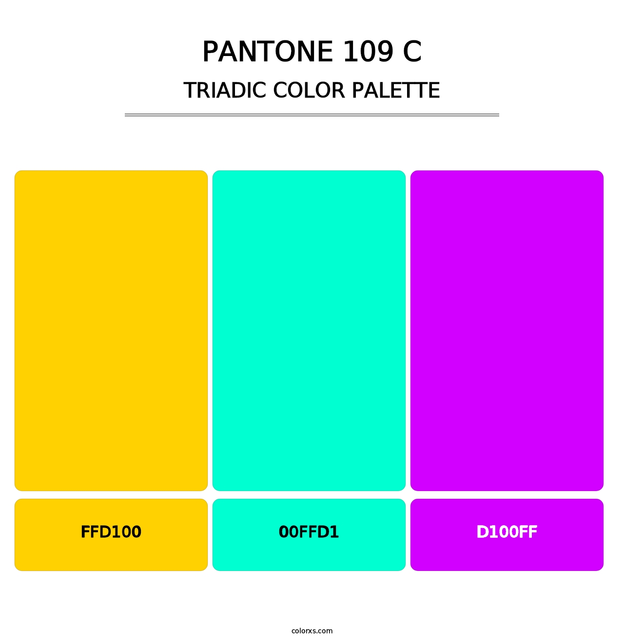 PANTONE 109 C - Triadic Color Palette