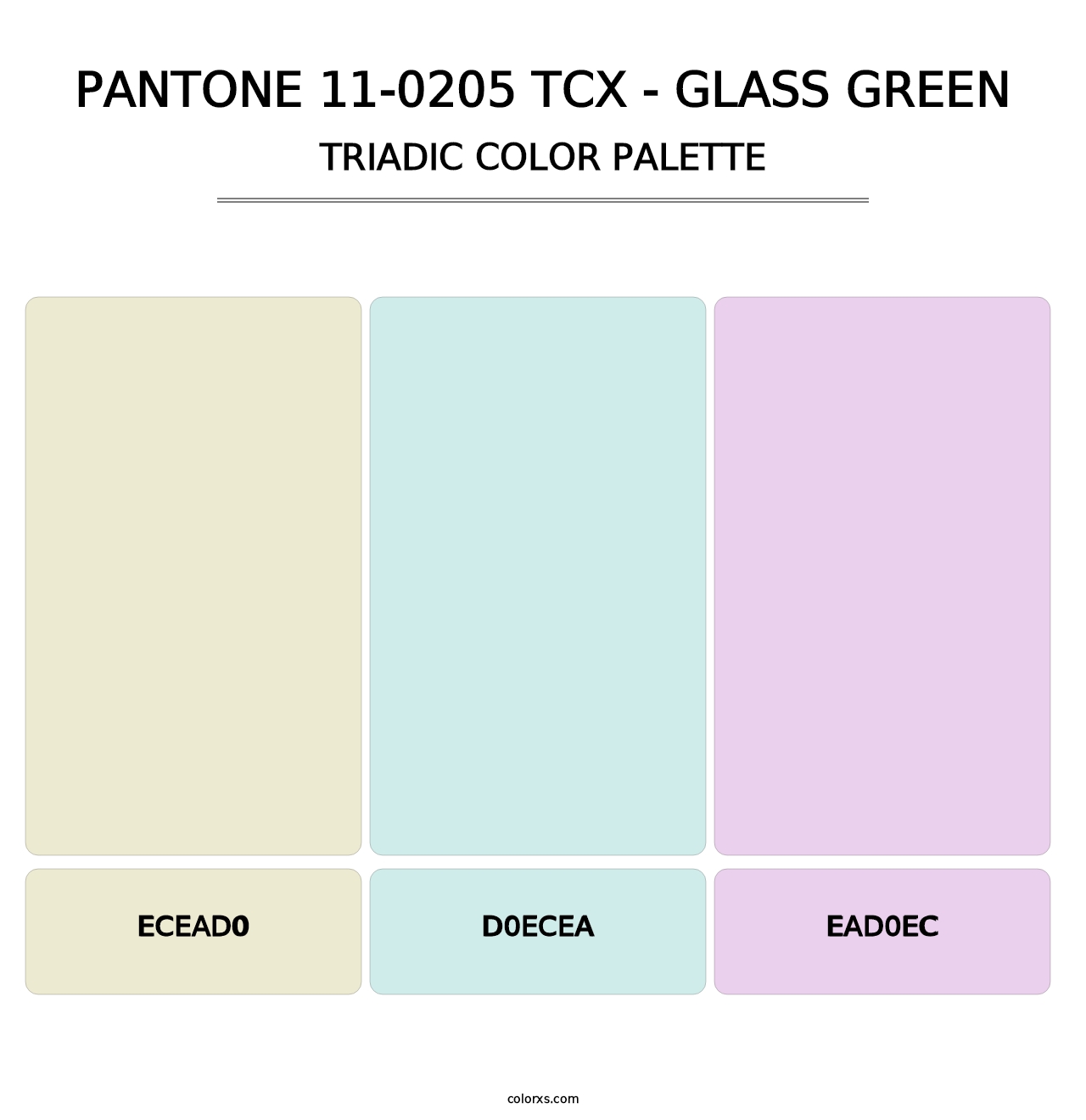 PANTONE 11-0205 TCX - Glass Green - Triadic Color Palette