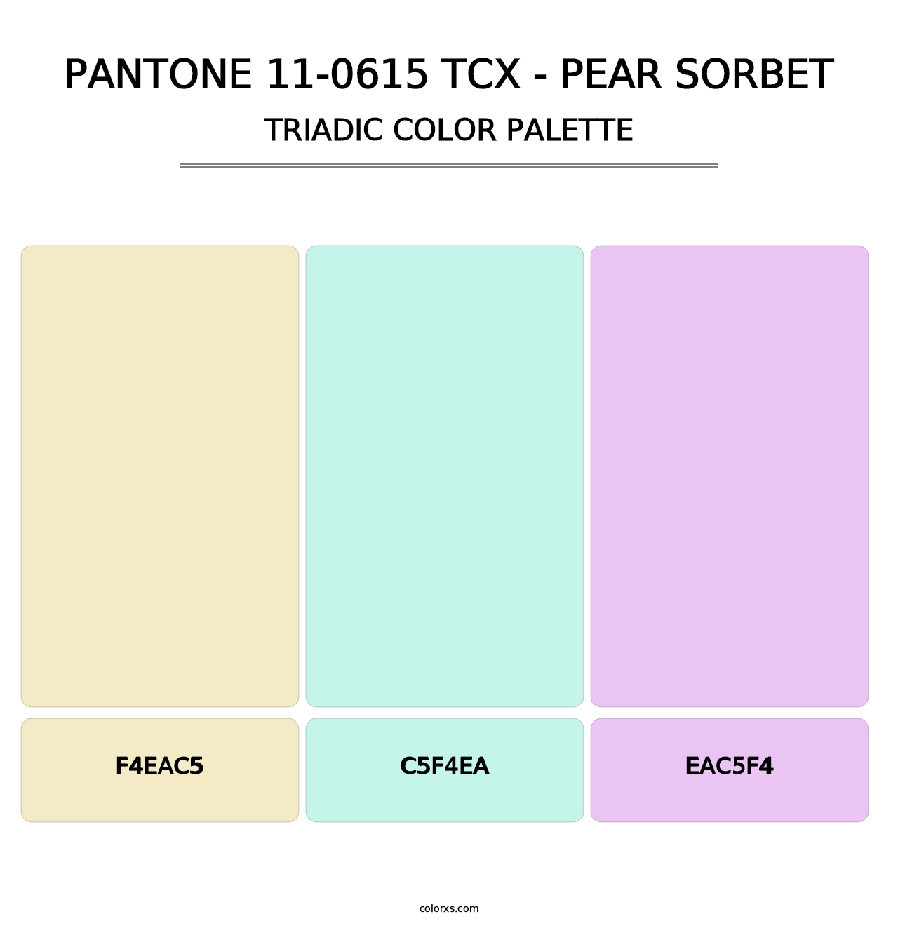 PANTONE 11-0615 TCX - Pear Sorbet - Triadic Color Palette