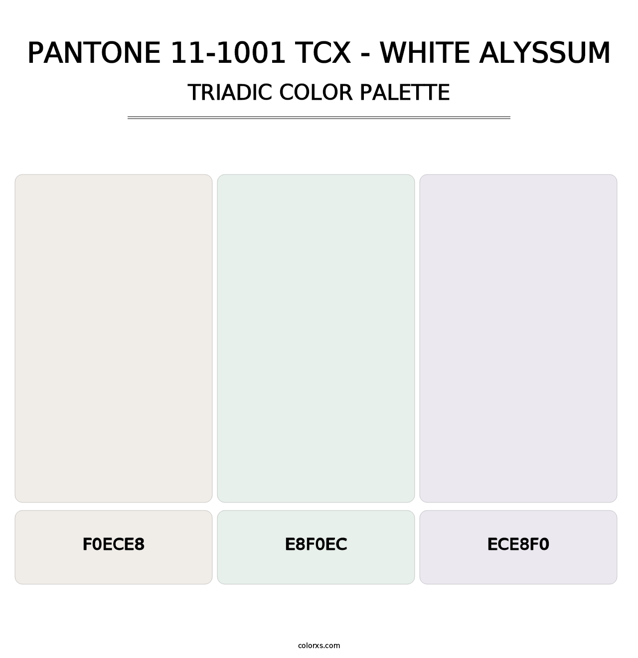 PANTONE 11-1001 TCX - White Alyssum - Triadic Color Palette