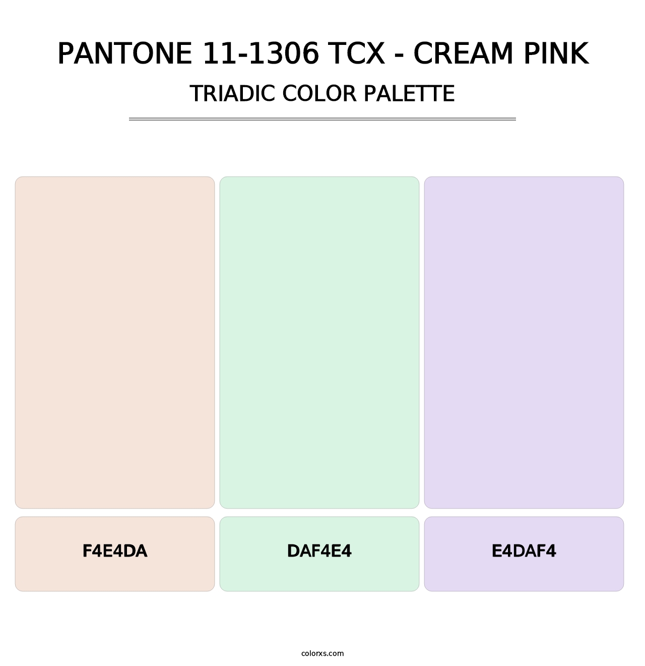 PANTONE 11-1306 TCX - Cream Pink - Triadic Color Palette