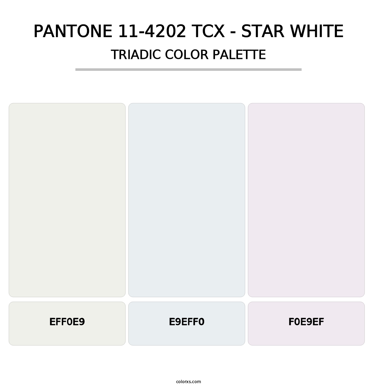 PANTONE 11-4202 TCX - Star White - Triadic Color Palette