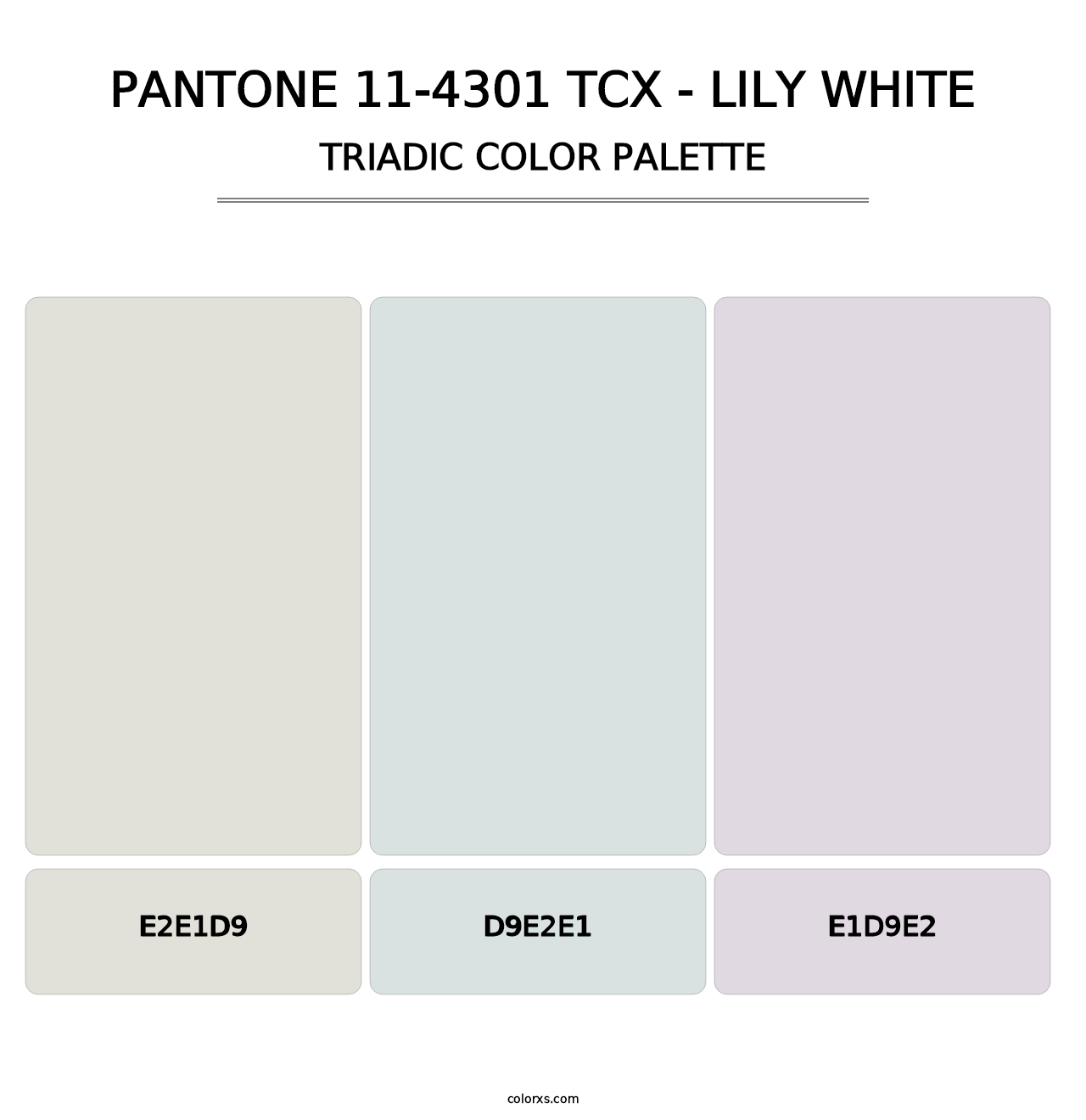 PANTONE 11-4301 TCX - Lily White - Triadic Color Palette