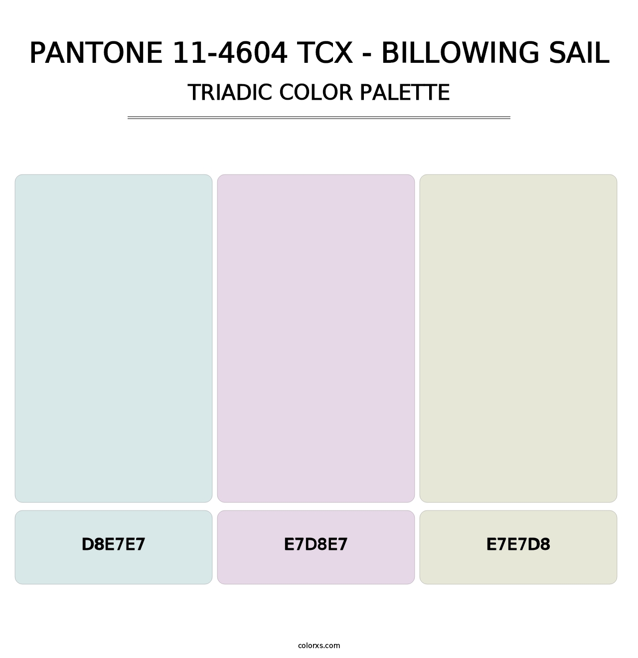 PANTONE 11-4604 TCX - Billowing Sail - Triadic Color Palette
