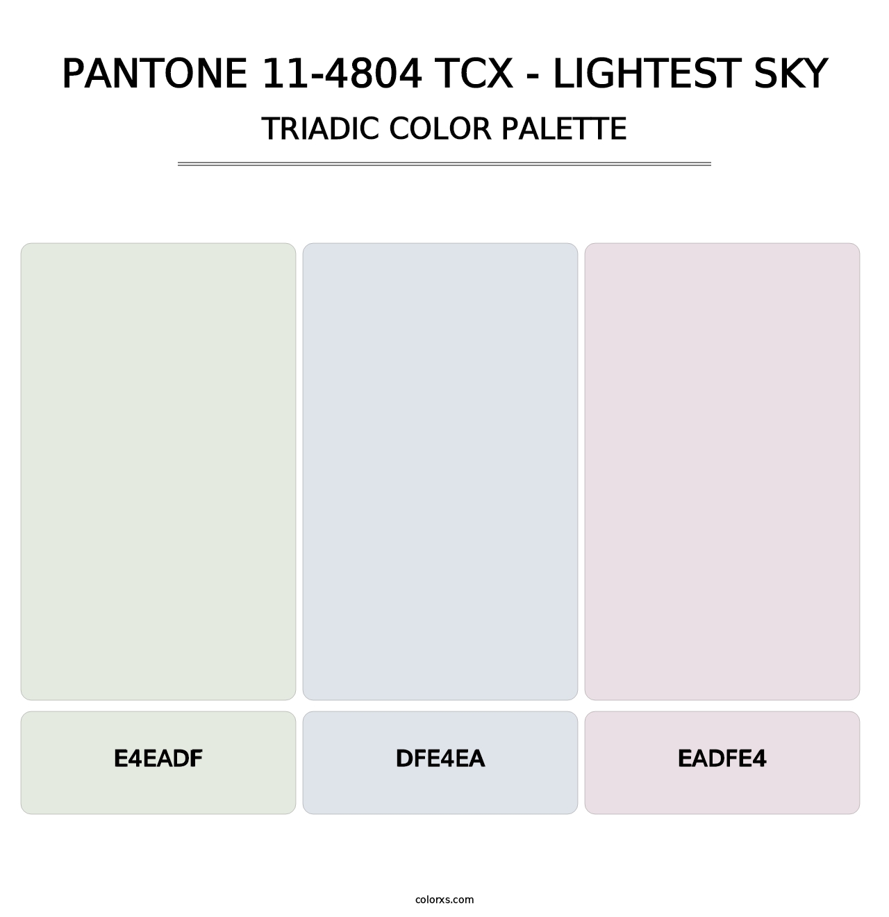 PANTONE 11-4804 TCX - Lightest Sky - Triadic Color Palette