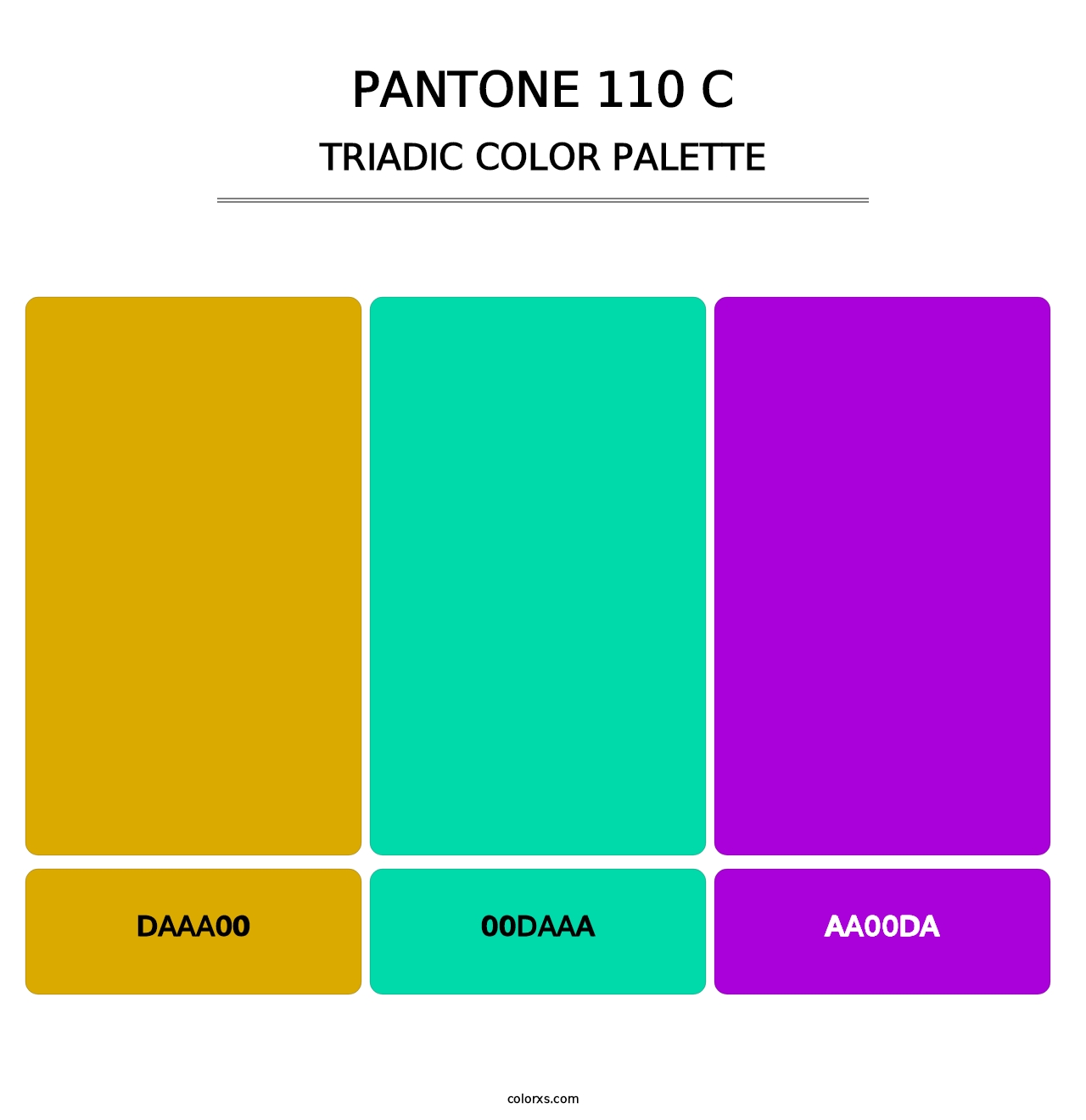 PANTONE 110 C - Triadic Color Palette