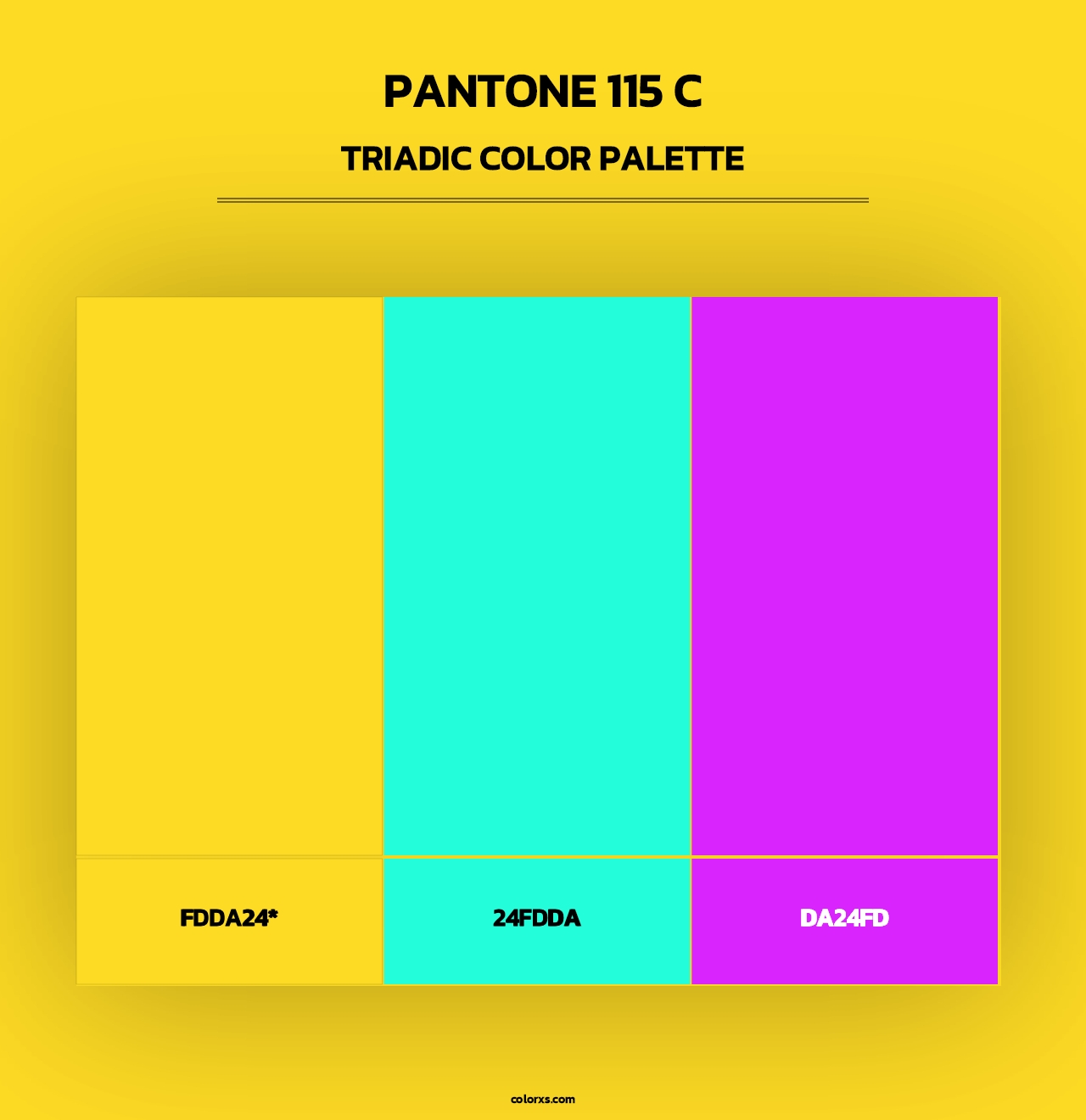 PANTONE 115 C - Triadic Color Palette