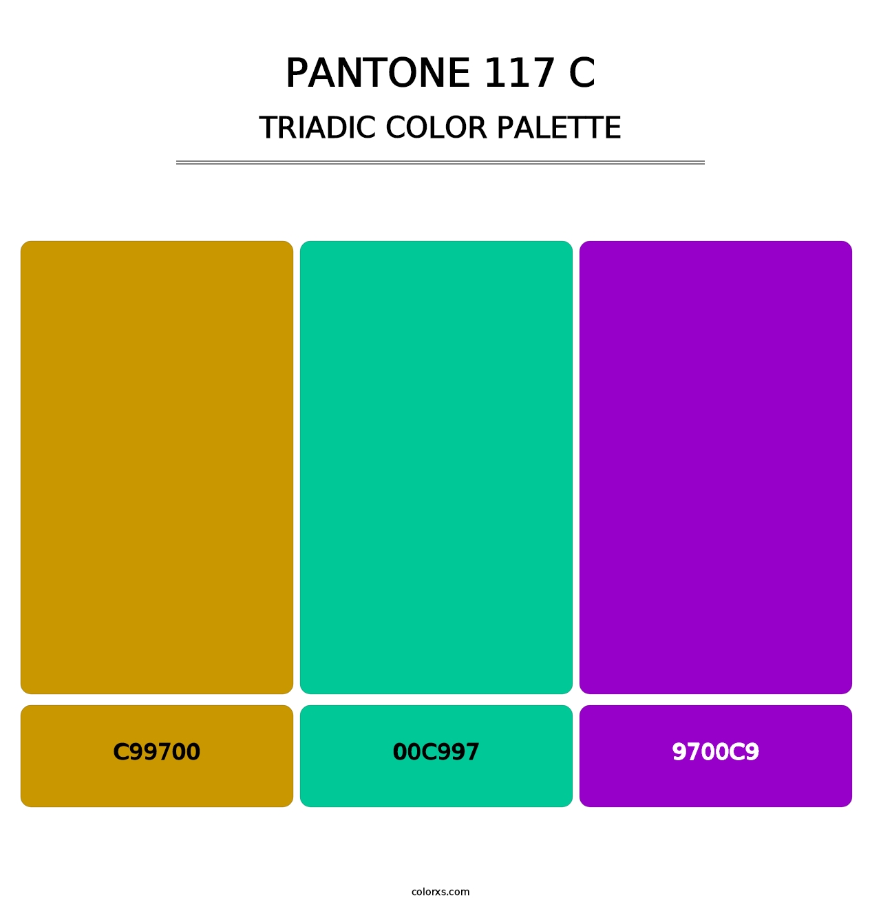 PANTONE 117 C - Triadic Color Palette
