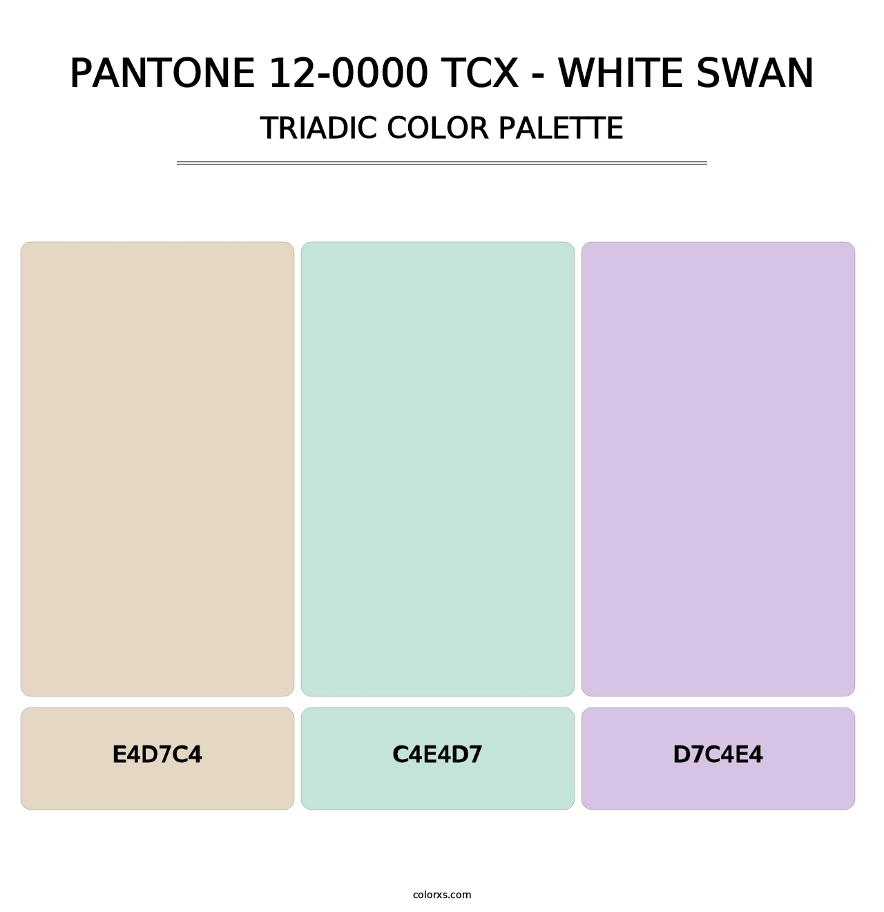 PANTONE 12-0000 TCX - White Swan - Triadic Color Palette