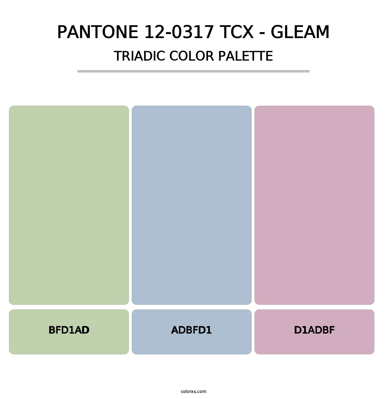 PANTONE 12-0317 TCX - Gleam - Triadic Color Palette