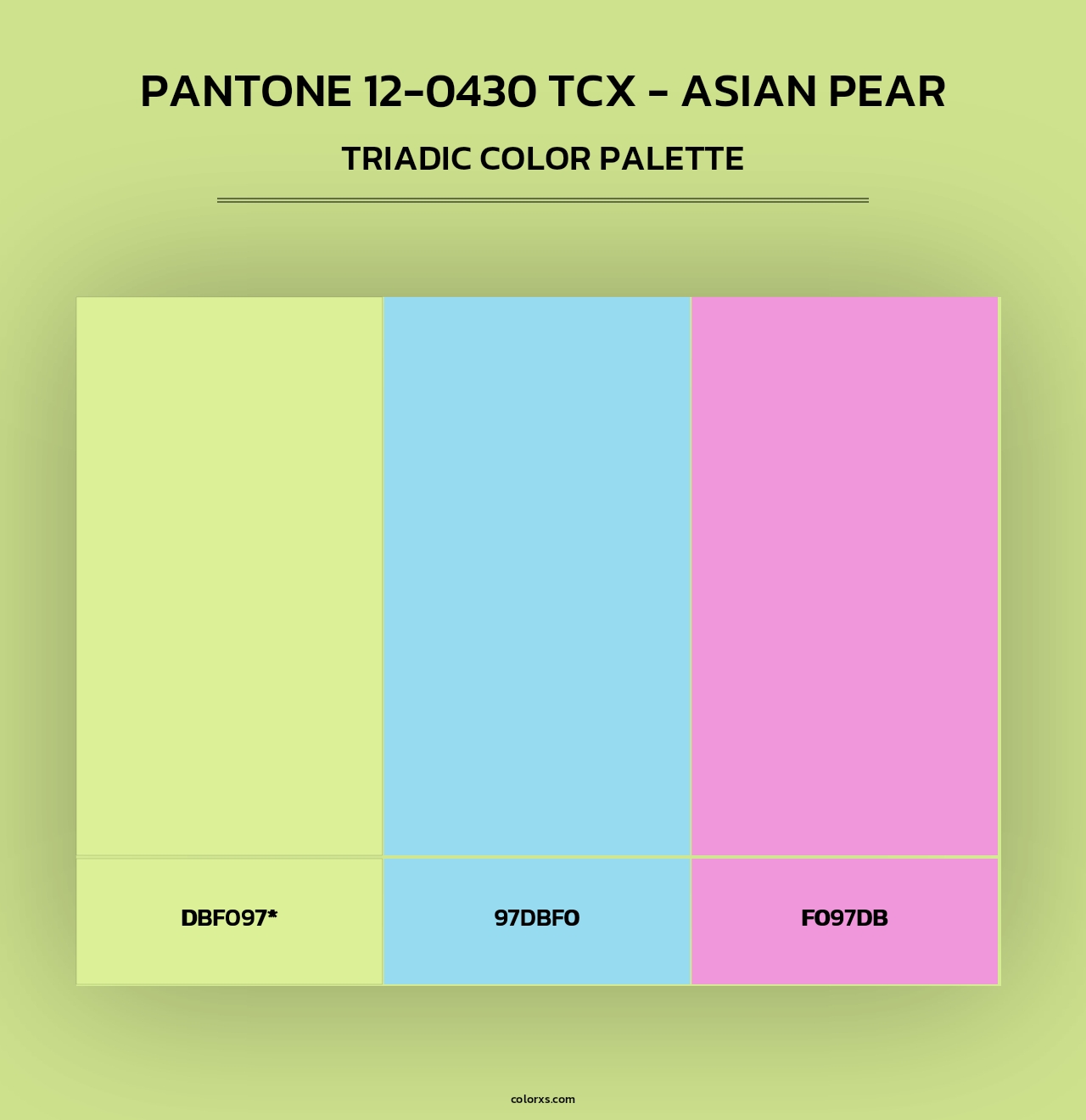 PANTONE 12-0430 TCX - Asian Pear - Triadic Color Palette