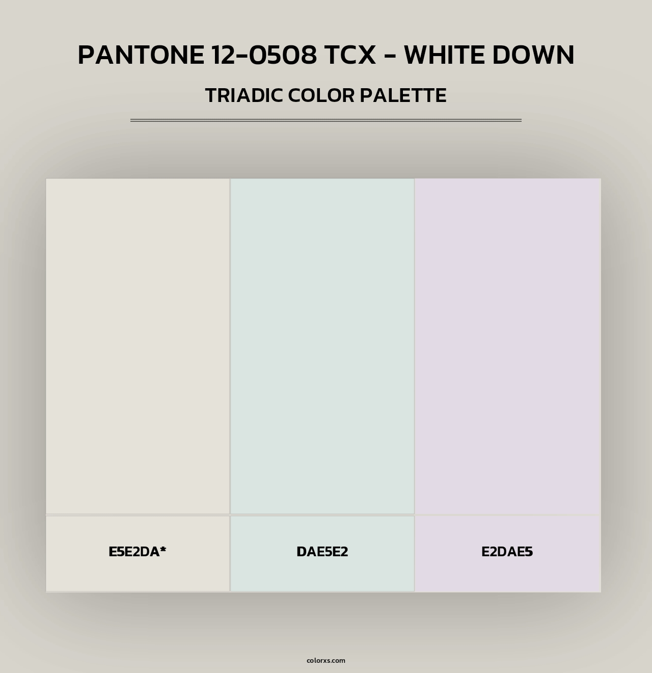 PANTONE 12-0508 TCX - White Down - Triadic Color Palette