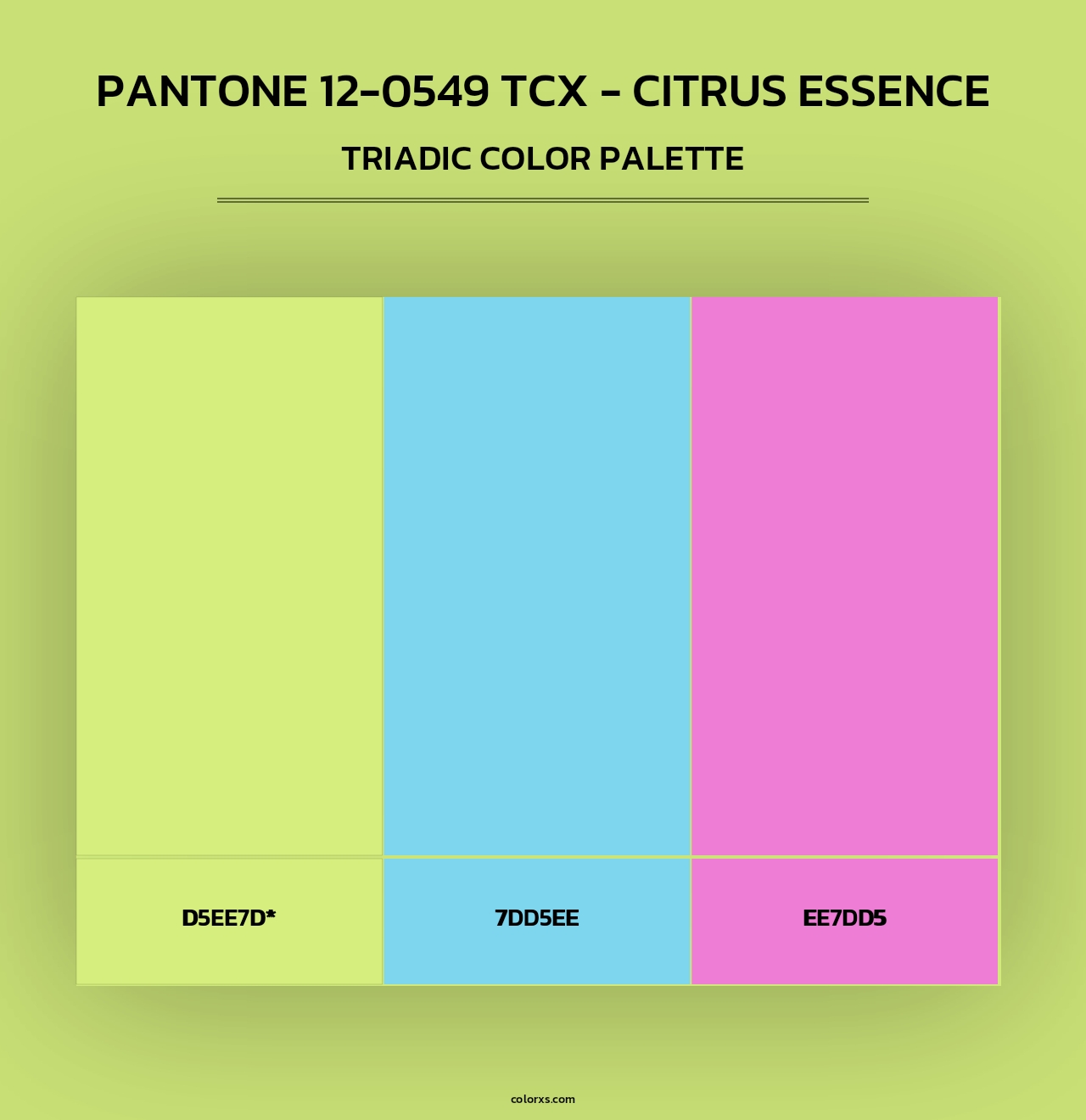 PANTONE 12-0549 TCX - Citrus Essence - Triadic Color Palette