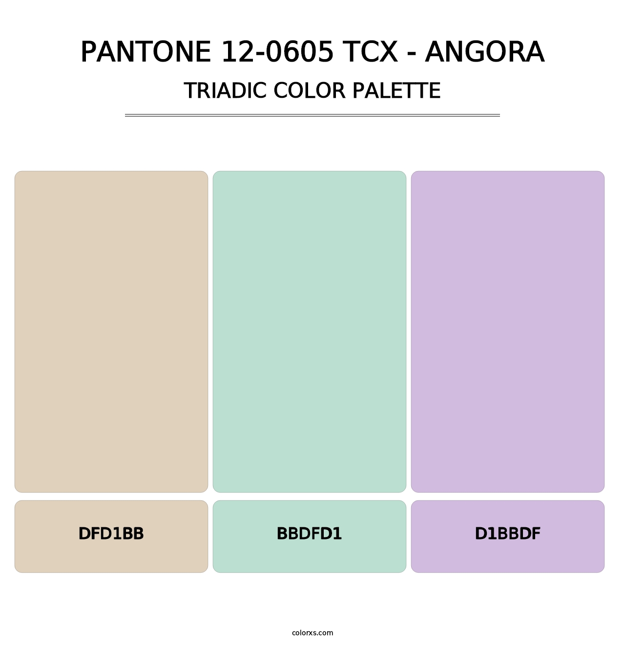PANTONE 12-0605 TCX - Angora - Triadic Color Palette