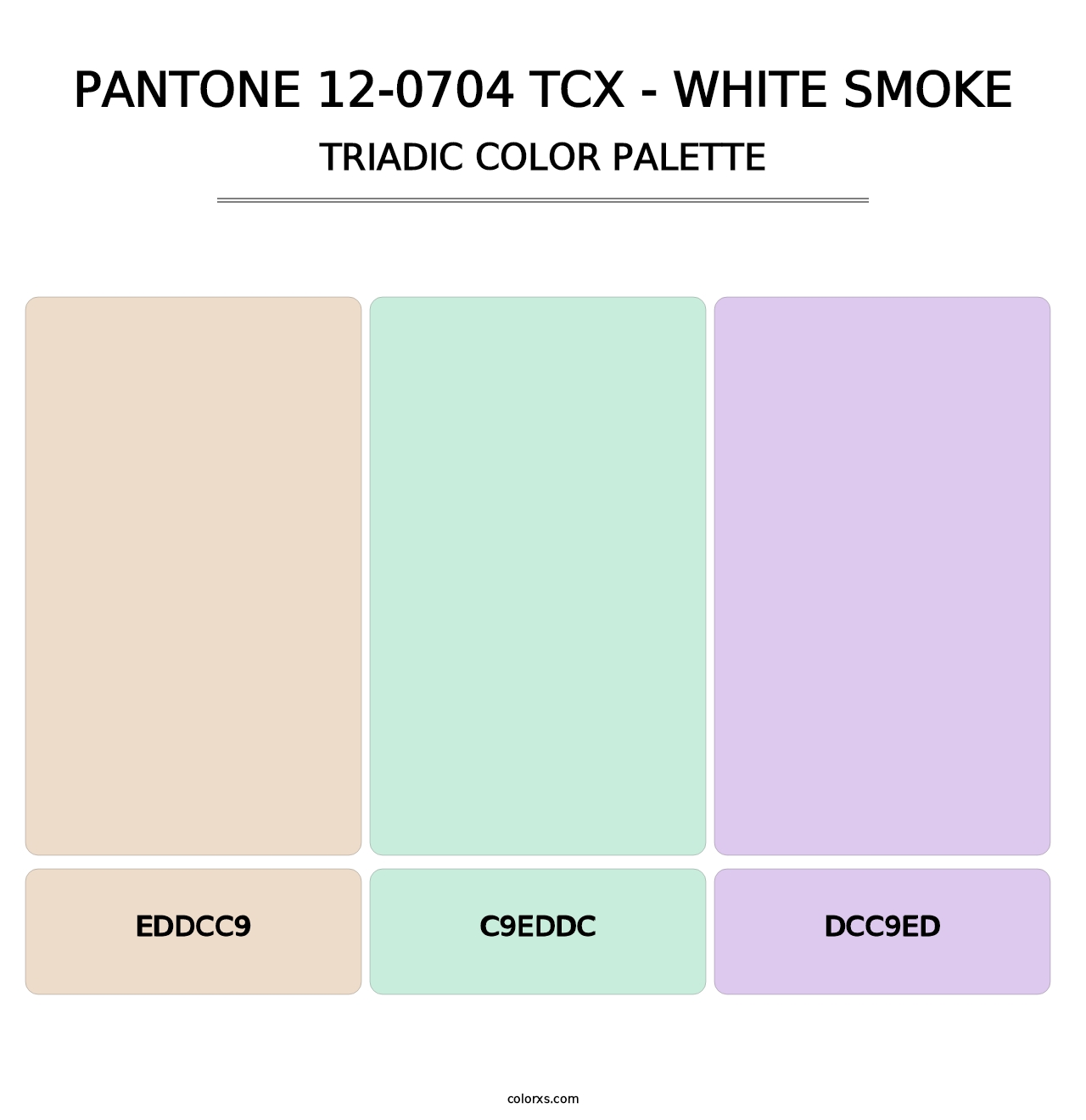 PANTONE 12-0704 TCX - White Smoke - Triadic Color Palette