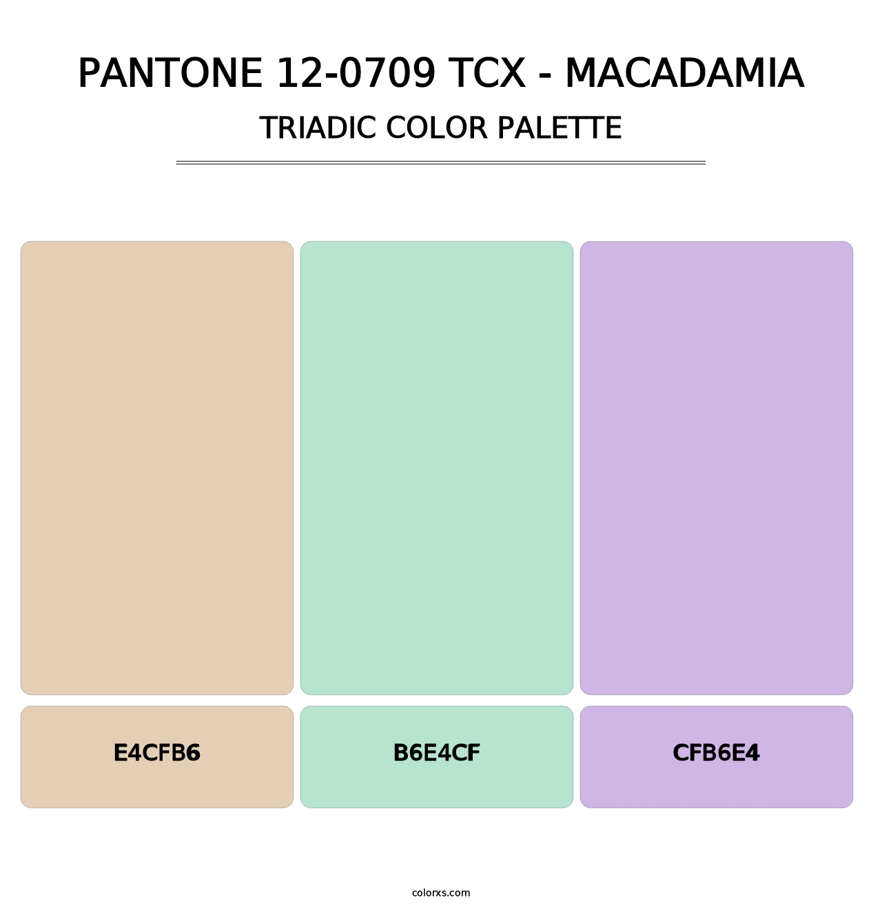 PANTONE 12-0709 TCX - Macadamia - Triadic Color Palette