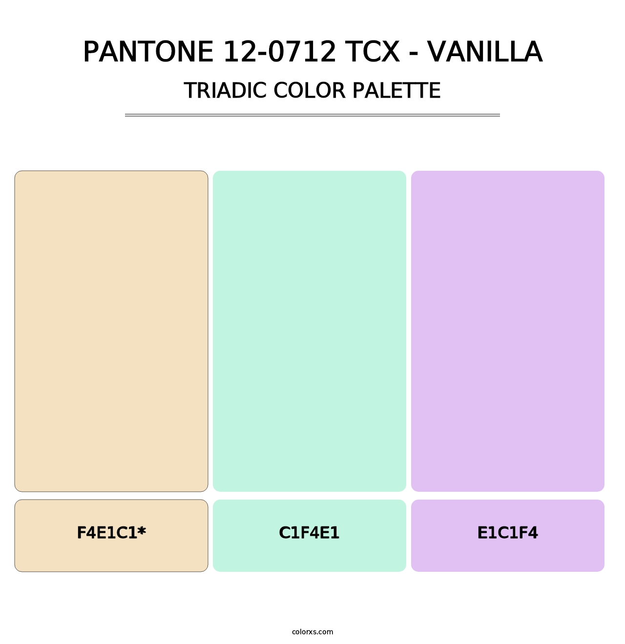 PANTONE 12-0712 TCX - Vanilla - Triadic Color Palette