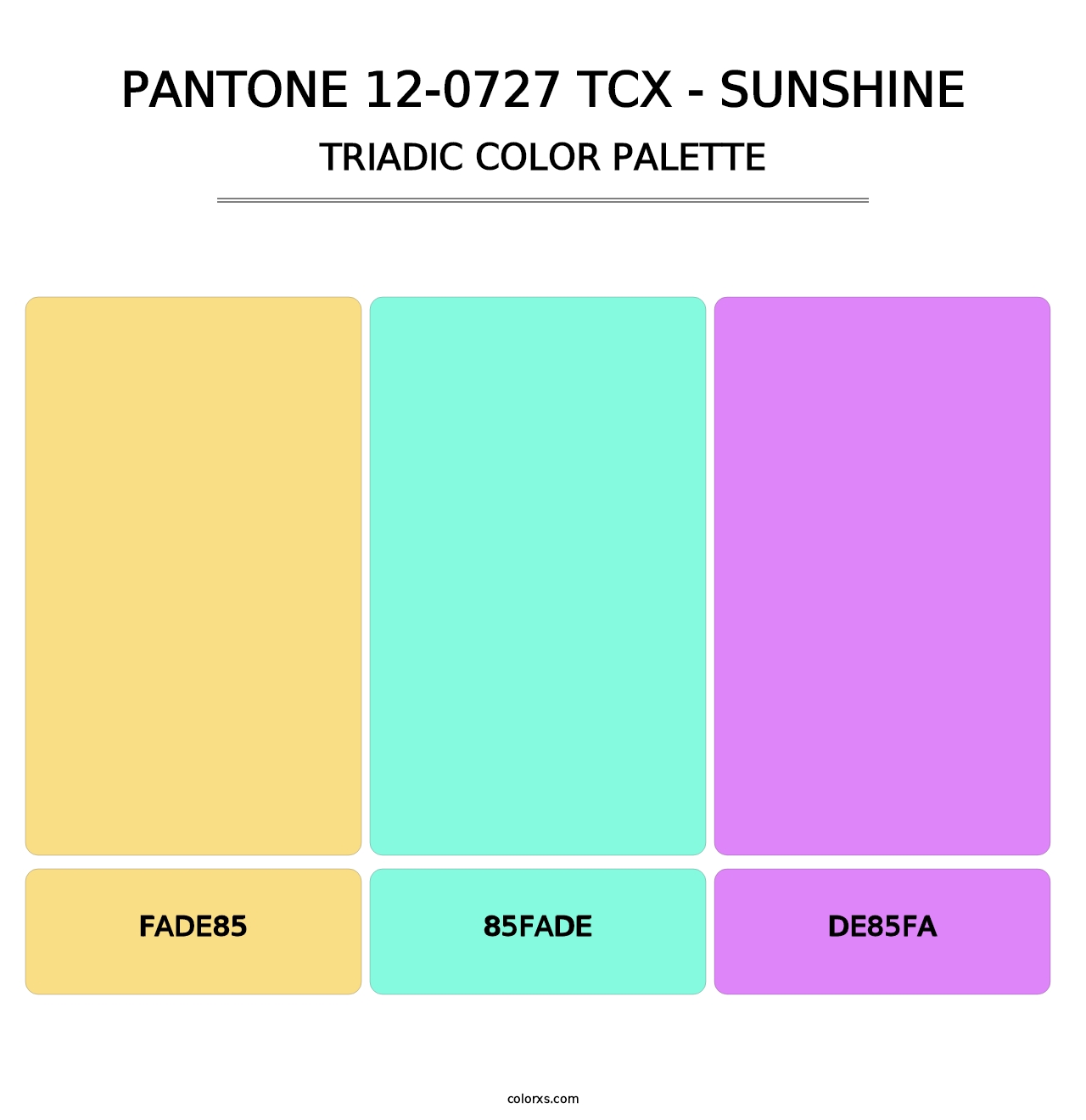 PANTONE 12-0727 TCX - Sunshine - Triadic Color Palette