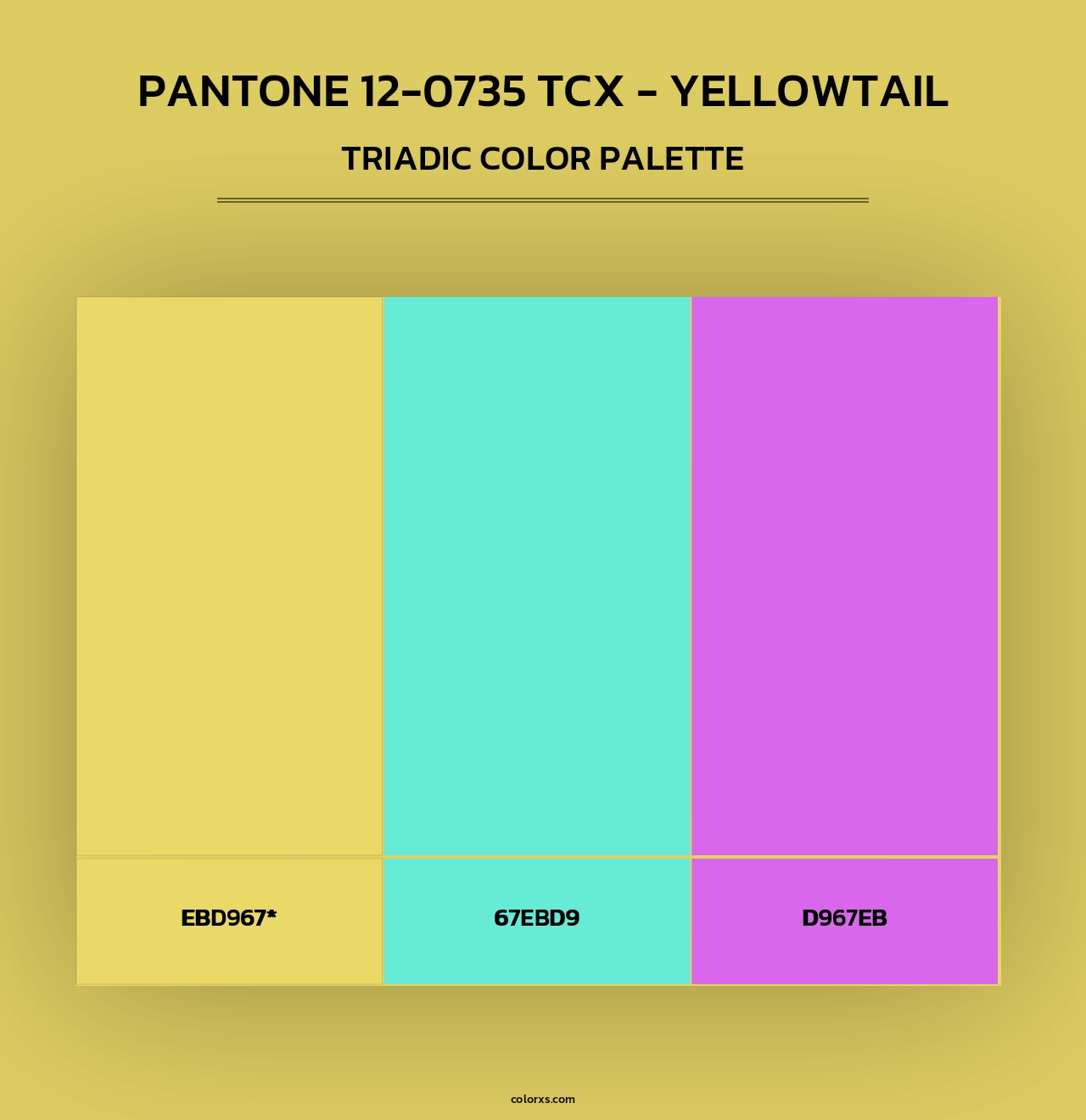 PANTONE 12-0735 TCX - Yellowtail - Triadic Color Palette