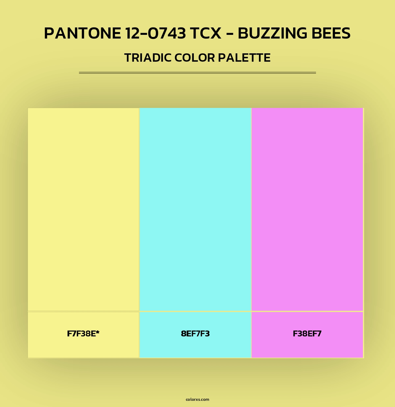 PANTONE 12-0743 TCX - Buzzing Bees - Triadic Color Palette