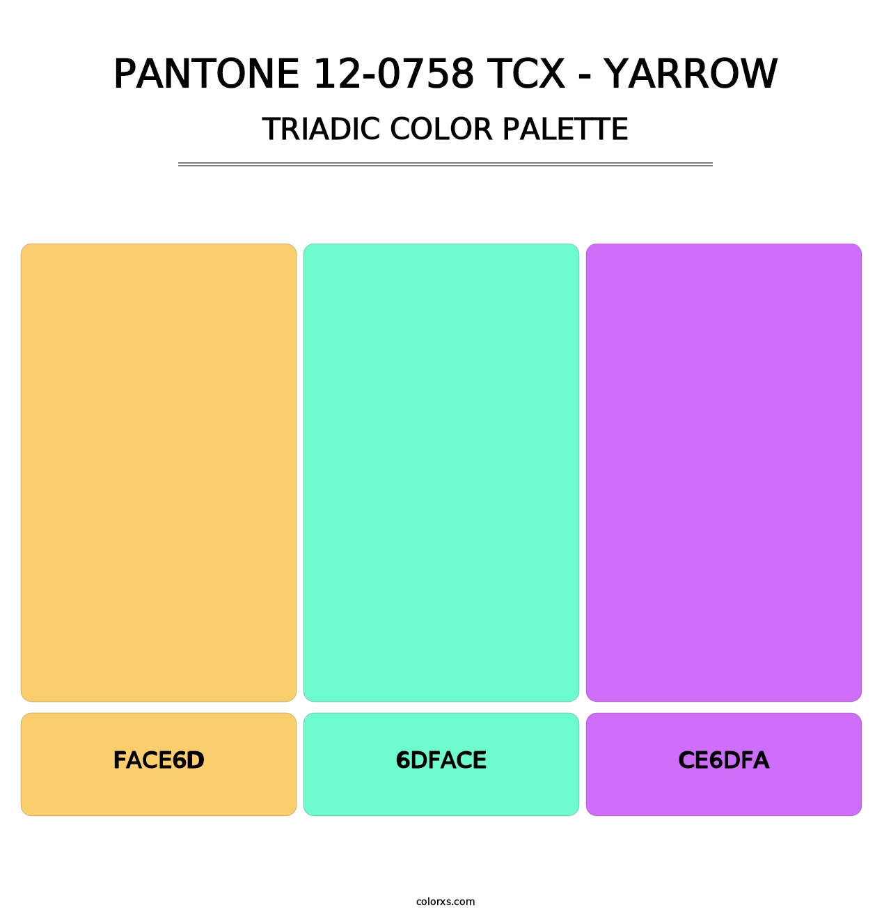 PANTONE 12-0758 TCX - Yarrow - Triadic Color Palette