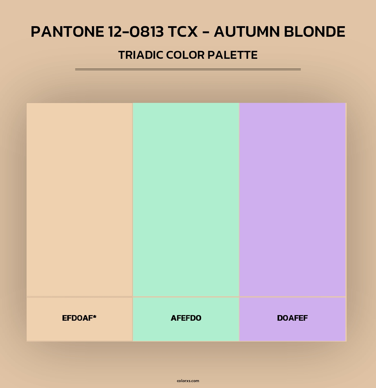 PANTONE 12-0813 TCX - Autumn Blonde - Triadic Color Palette
