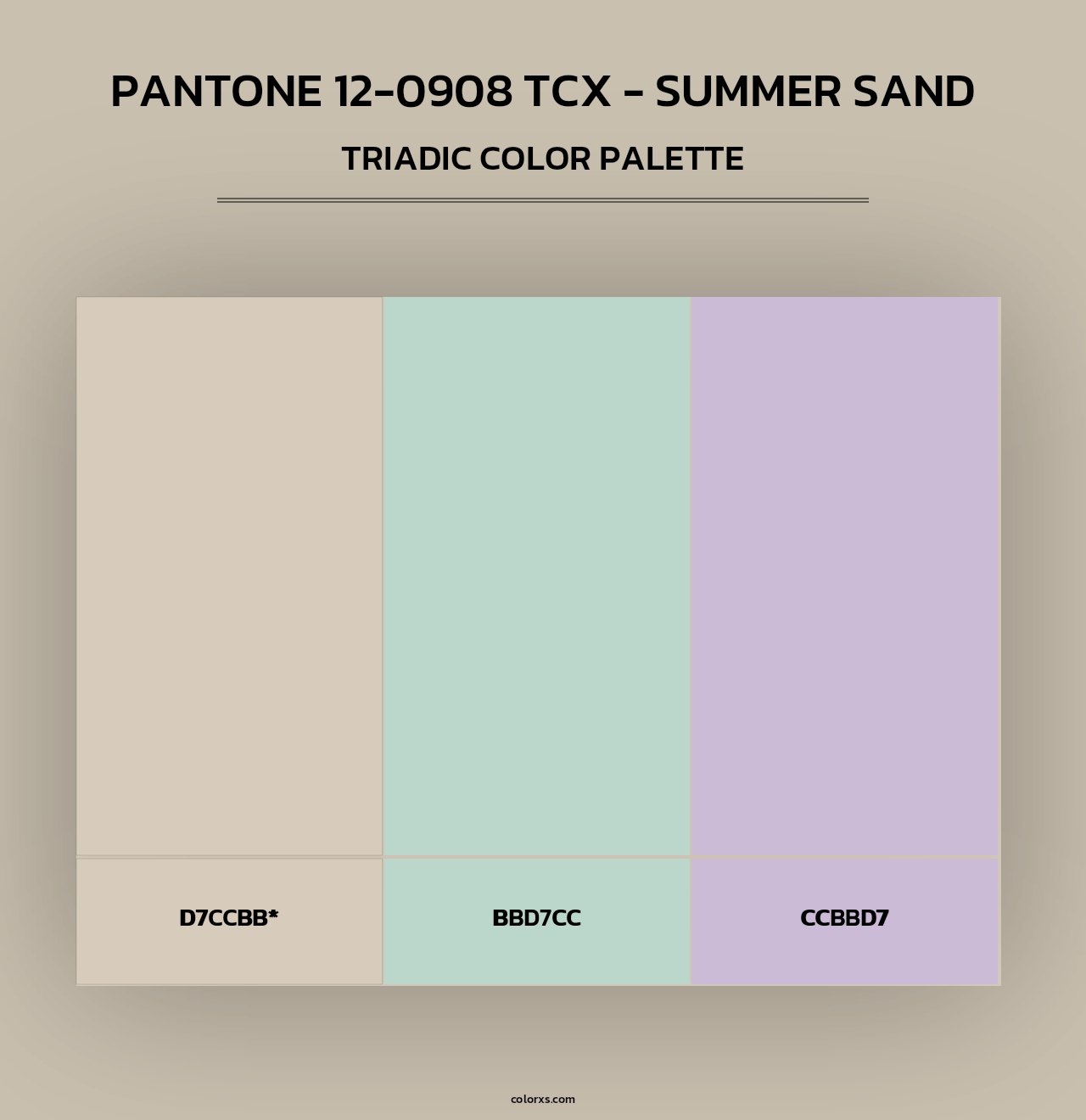 PANTONE 12-0908 TCX - Summer Sand - Triadic Color Palette