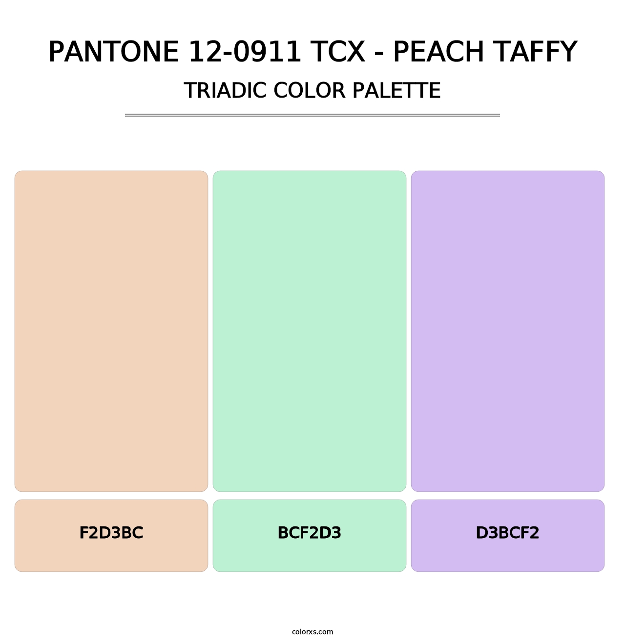 PANTONE 12-0911 TCX - Peach Taffy - Triadic Color Palette